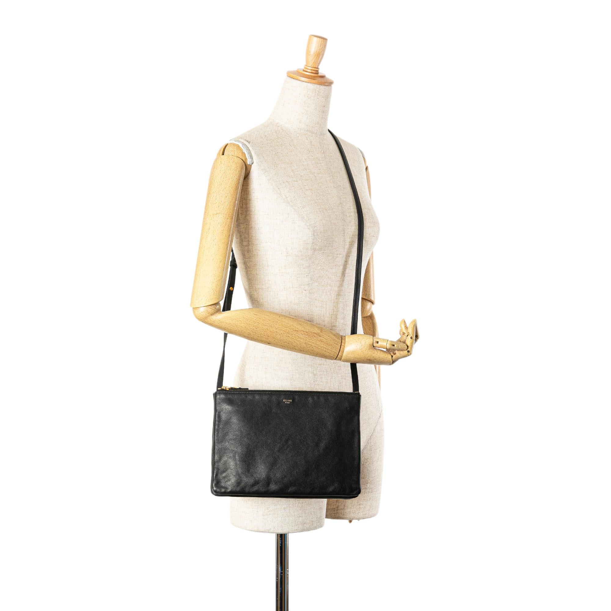 Celine Large Leather Trio Crossbody (SHG-IdCo65)