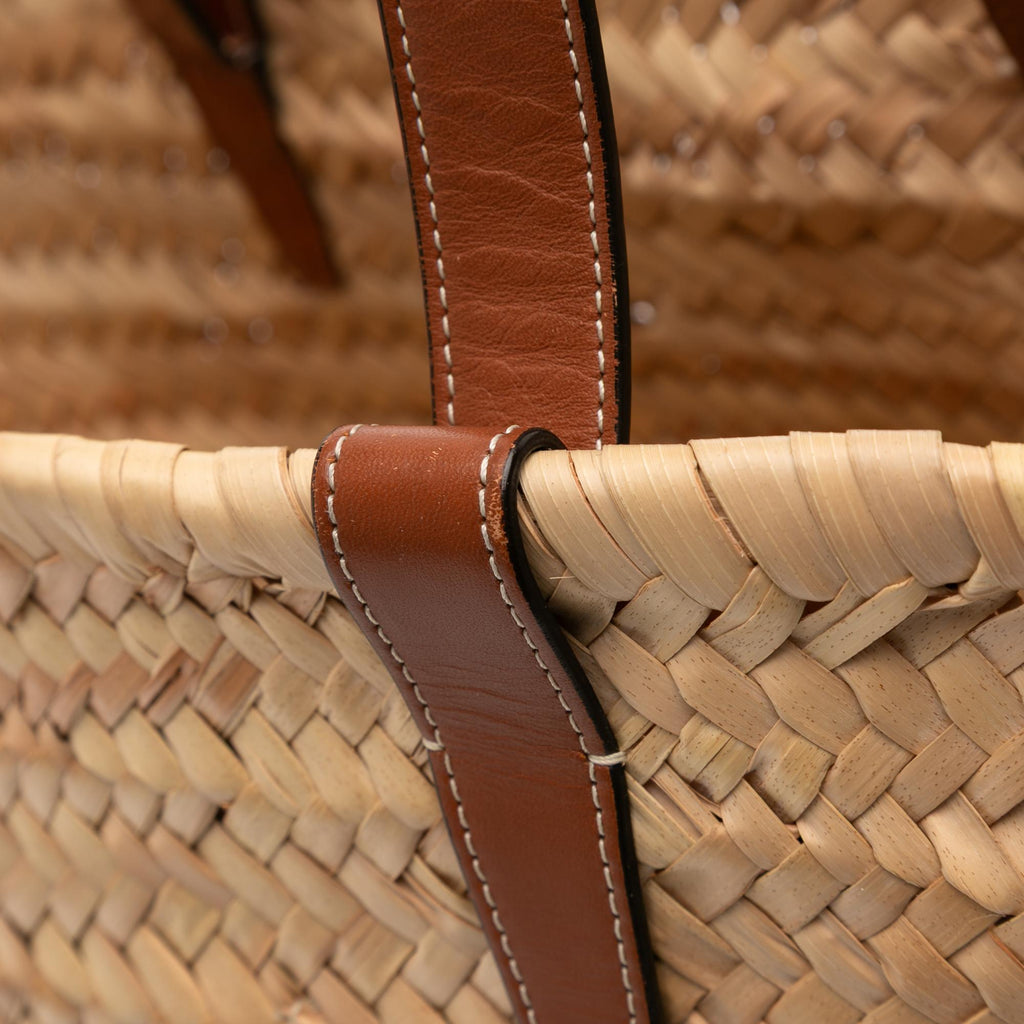 Celine Large Raffia Cuir Triomphe Classic Panier Tote
