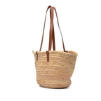 Celine Large Raffia Cuir Triomphe Classic Panier Tote