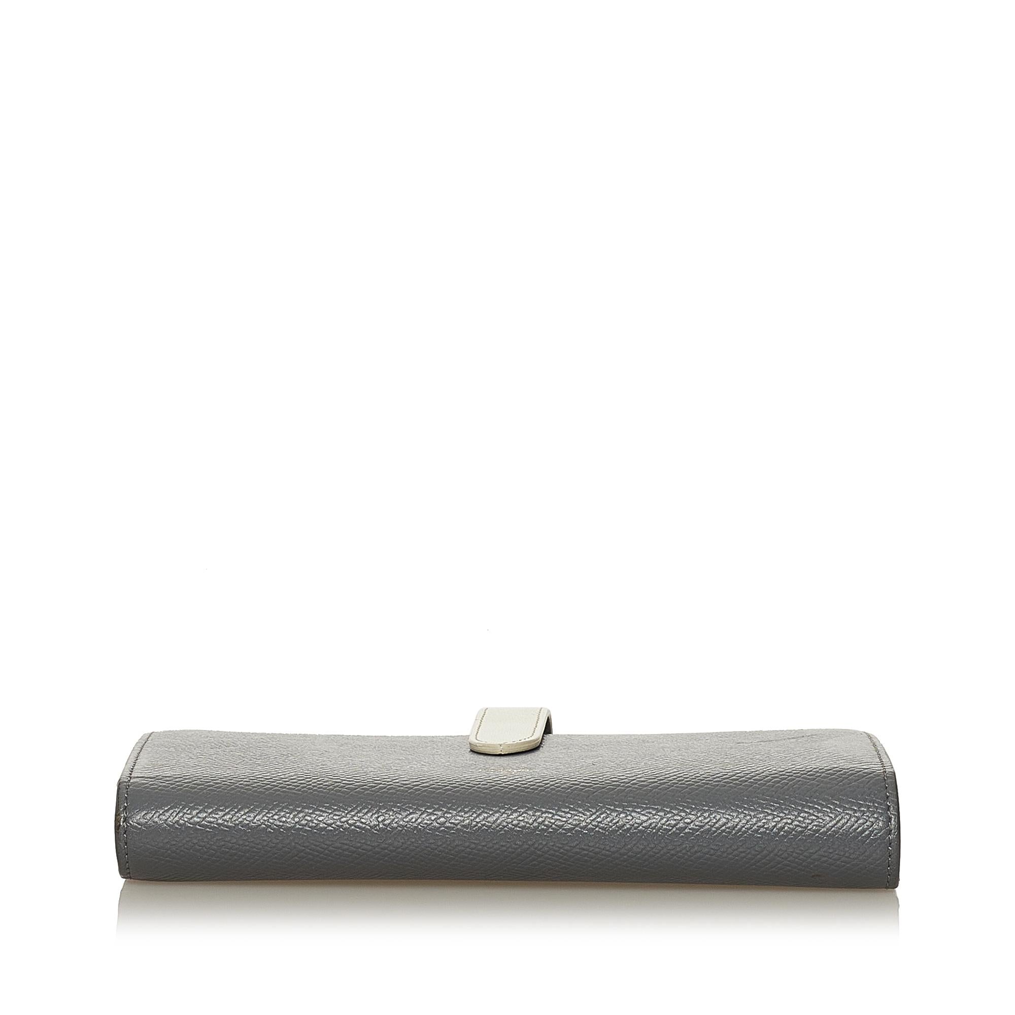 Celine Large Strap Wallet in Bicolour Grained Calfskin (SHG-35193)