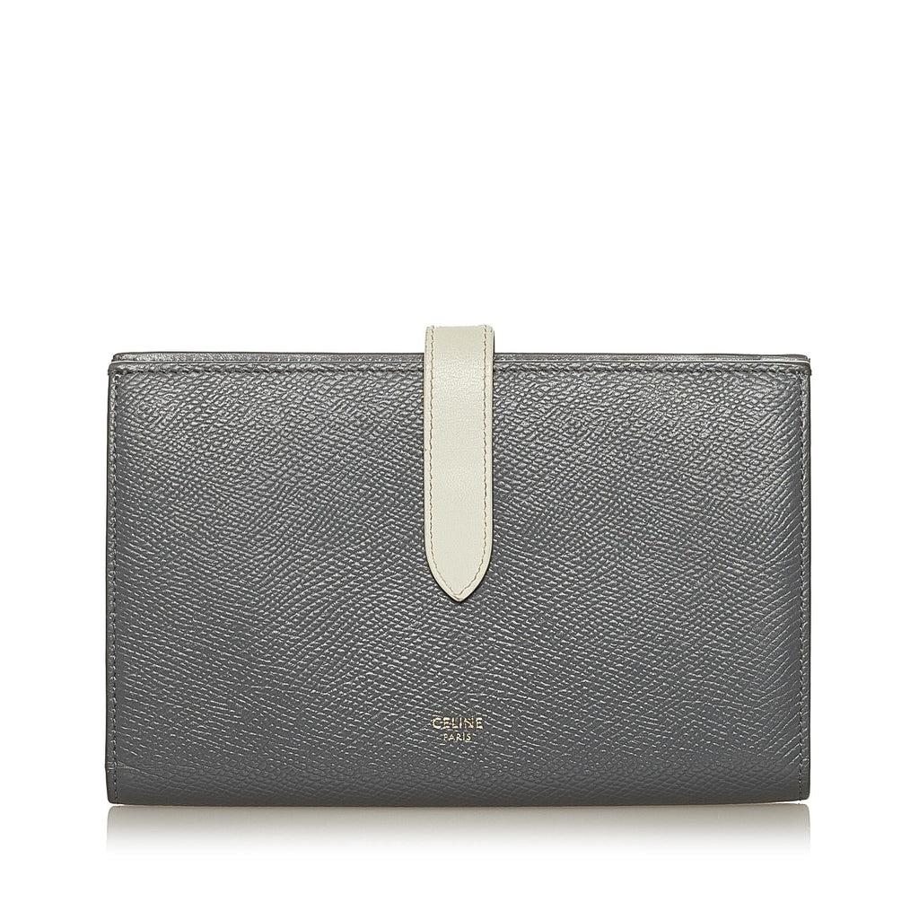 Celine Large Strap Wallet in Bicolour Grained Calfskin (SHG-35193)