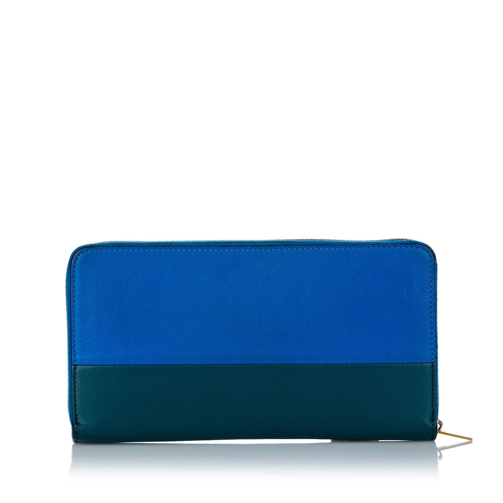 Celine Large Zipped Multifunction Bicolor Leather Wallet (SHG-ubPog5)