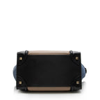 Celine Tricolor Leather Canvas Mini Luggage Tote (SHF-17162)
