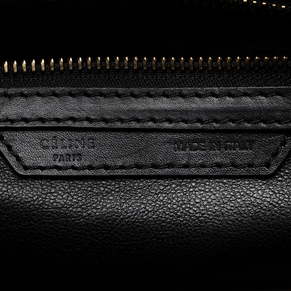 Celine Tricolor Leather Canvas Mini Luggage Tote (SHF-17162)