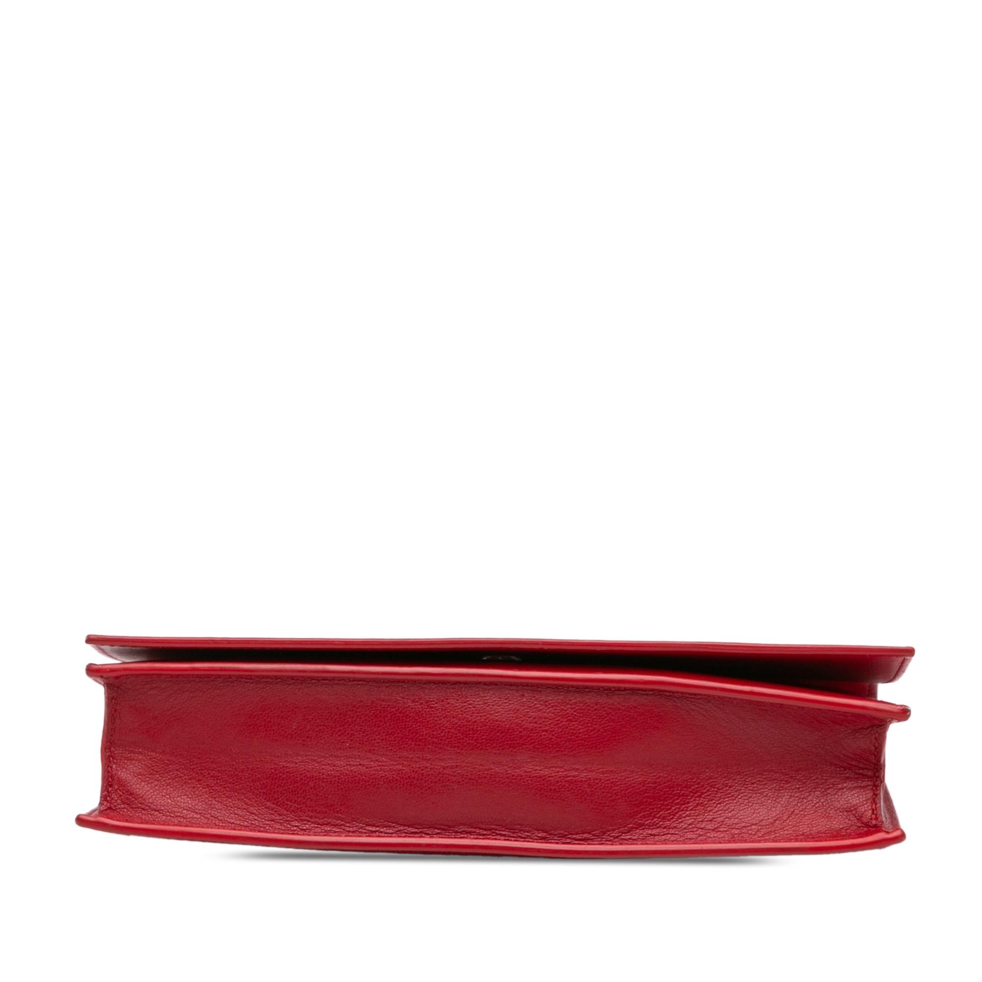 Celine Leather Frame Wallet on Chain