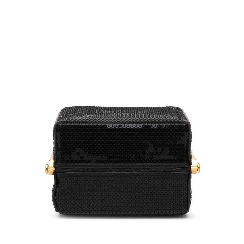 Celine Leather Sequin Triomphe Minaudiere