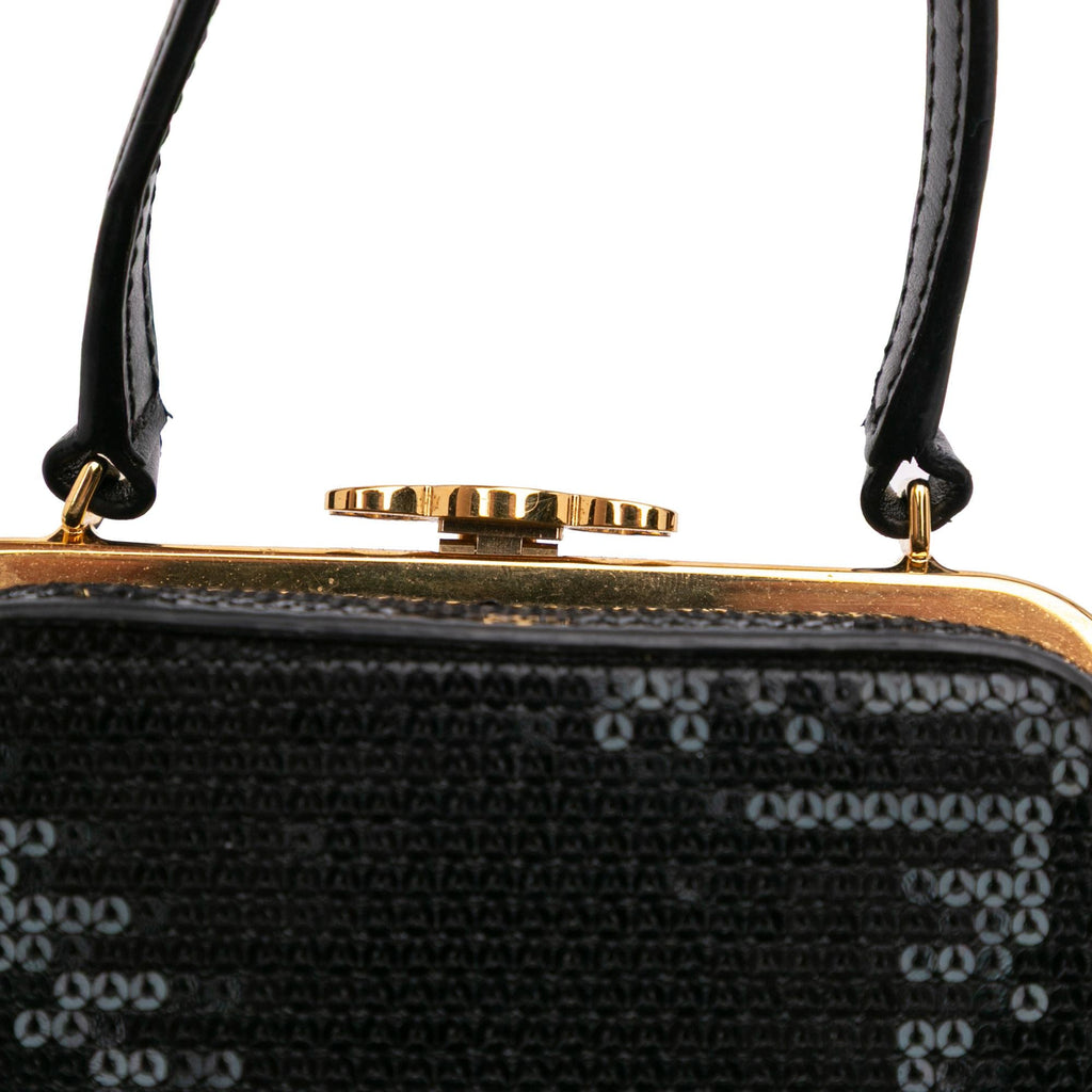 Celine Leather Sequin Triomphe Minaudiere