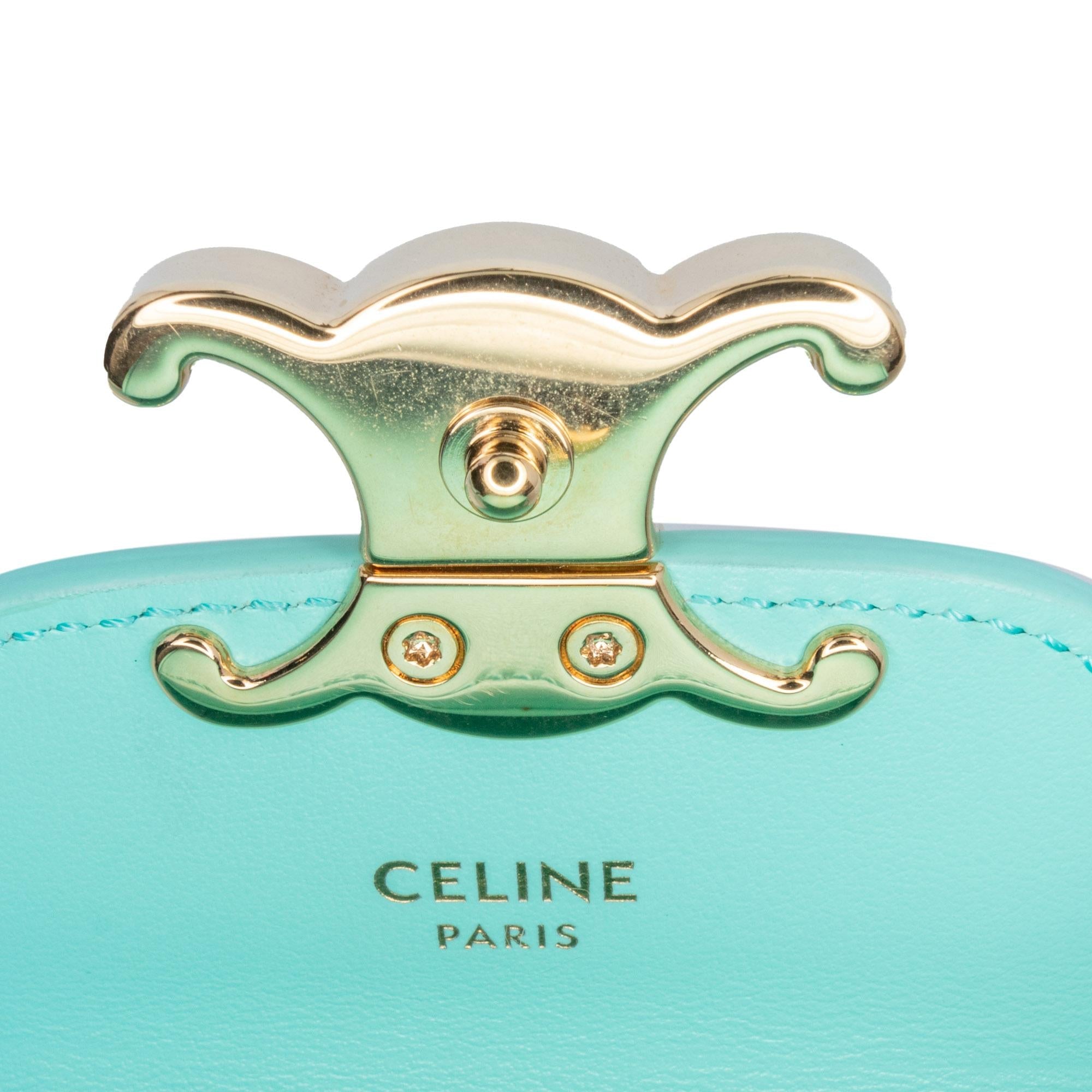 Celine Leather Triomphe AirPods Case with Strap