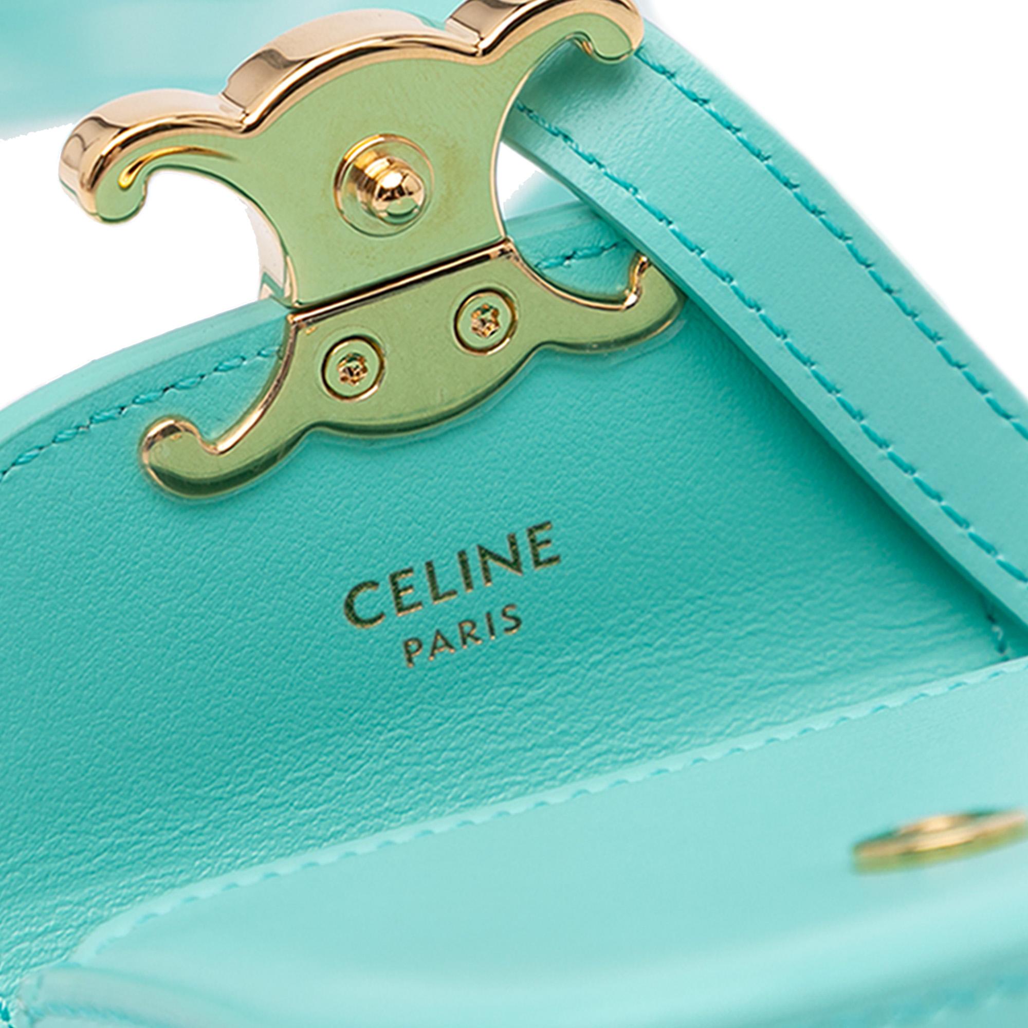 Celine Leather Triomphe AirPods Case with Strap