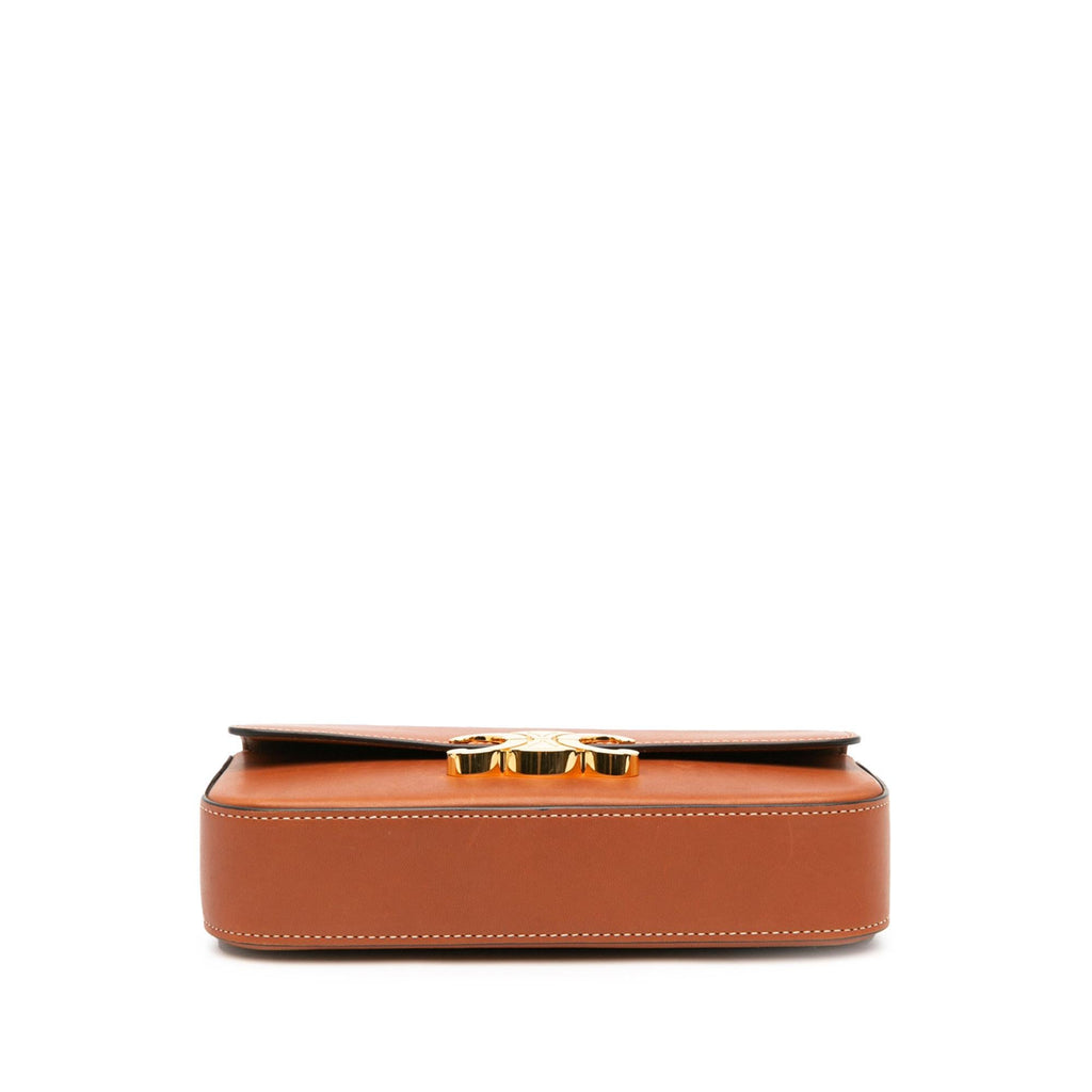 Celine Leather Triomphe Claude Shoulder Bag