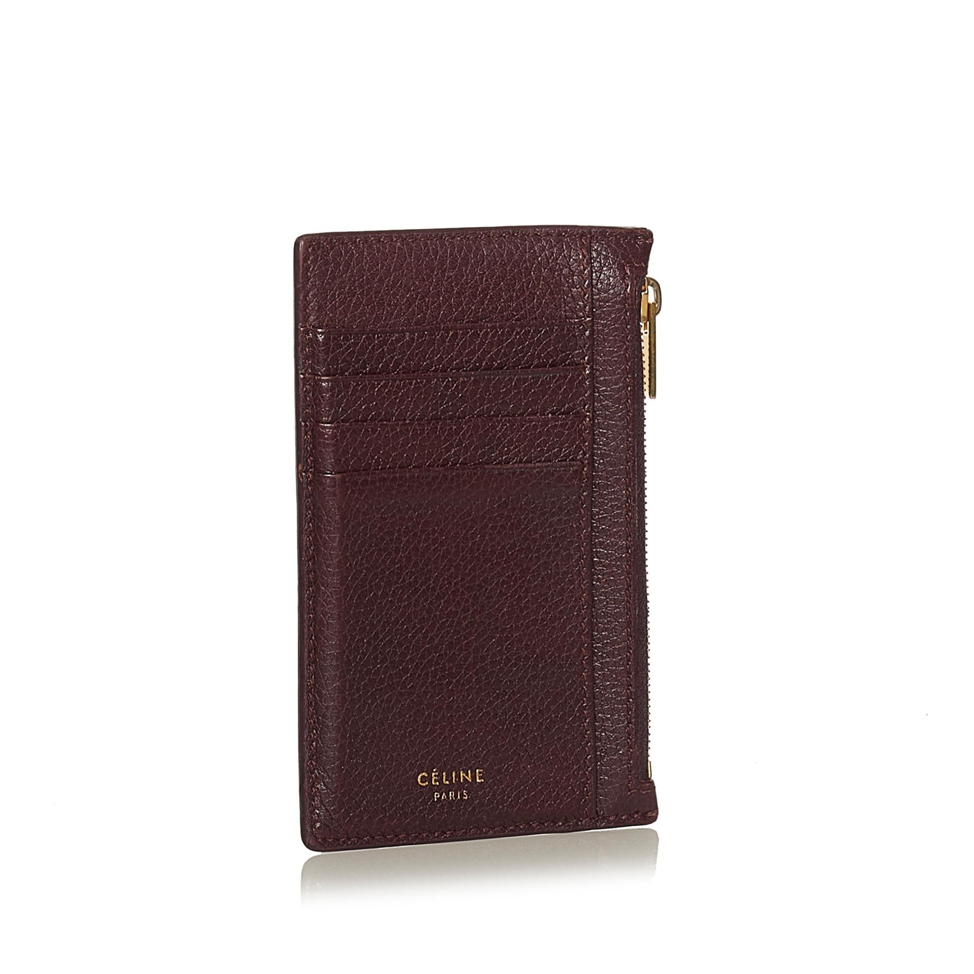 Celine Leather Zip Card Holder (SHG-34891)