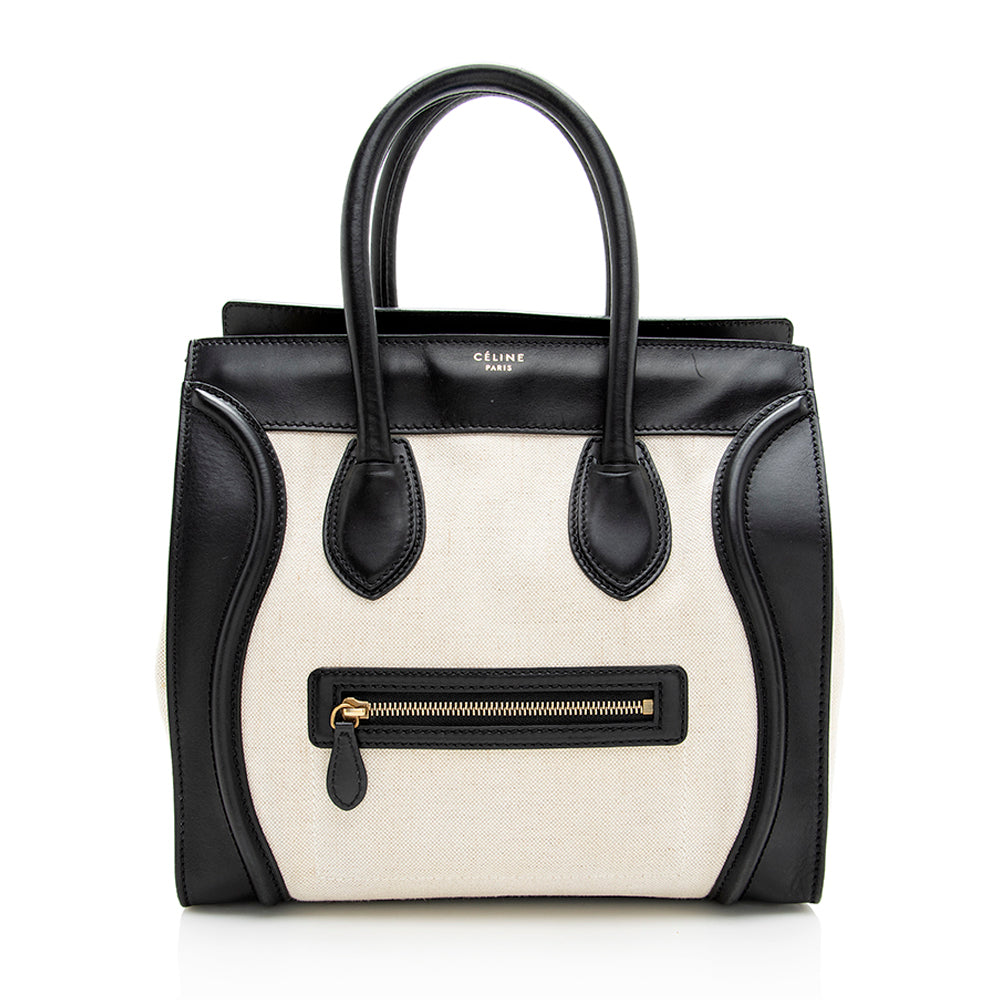 Celine Linen Calfskin Mini Luggage Tote (SHF-19341)