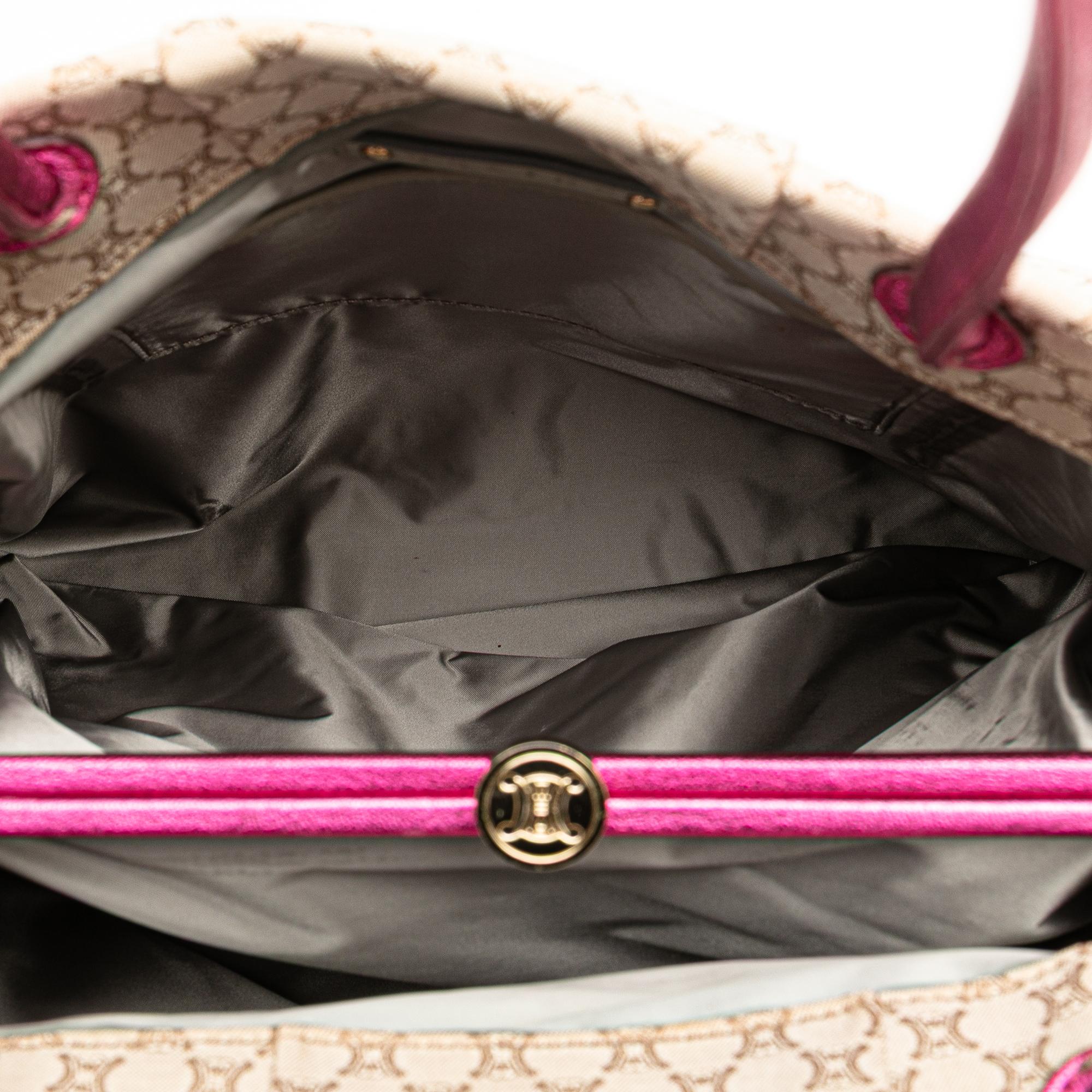 Celine Macadam Canvas Clasp Tote
