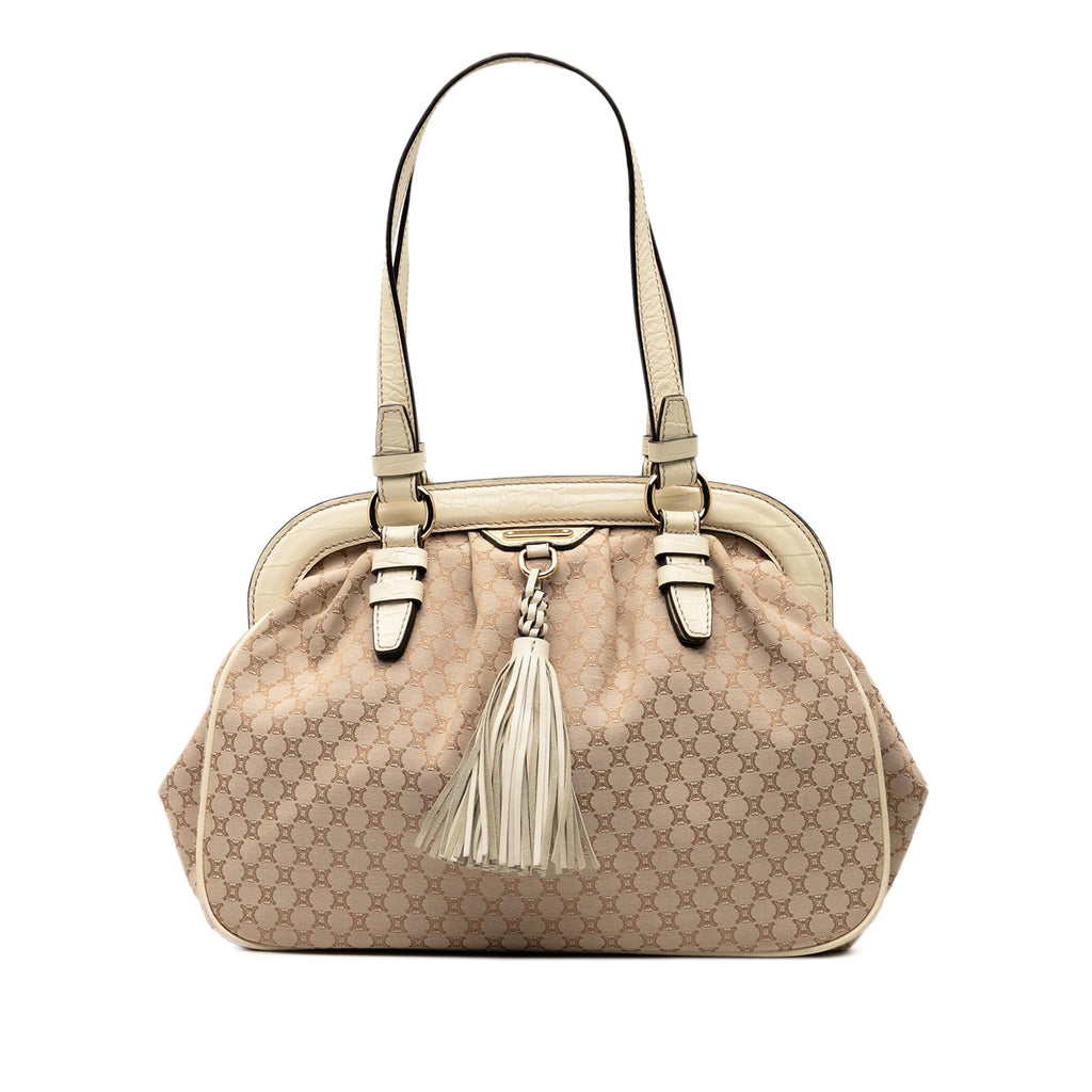 Celine Macadam Canvas Tassel Frame Satchel