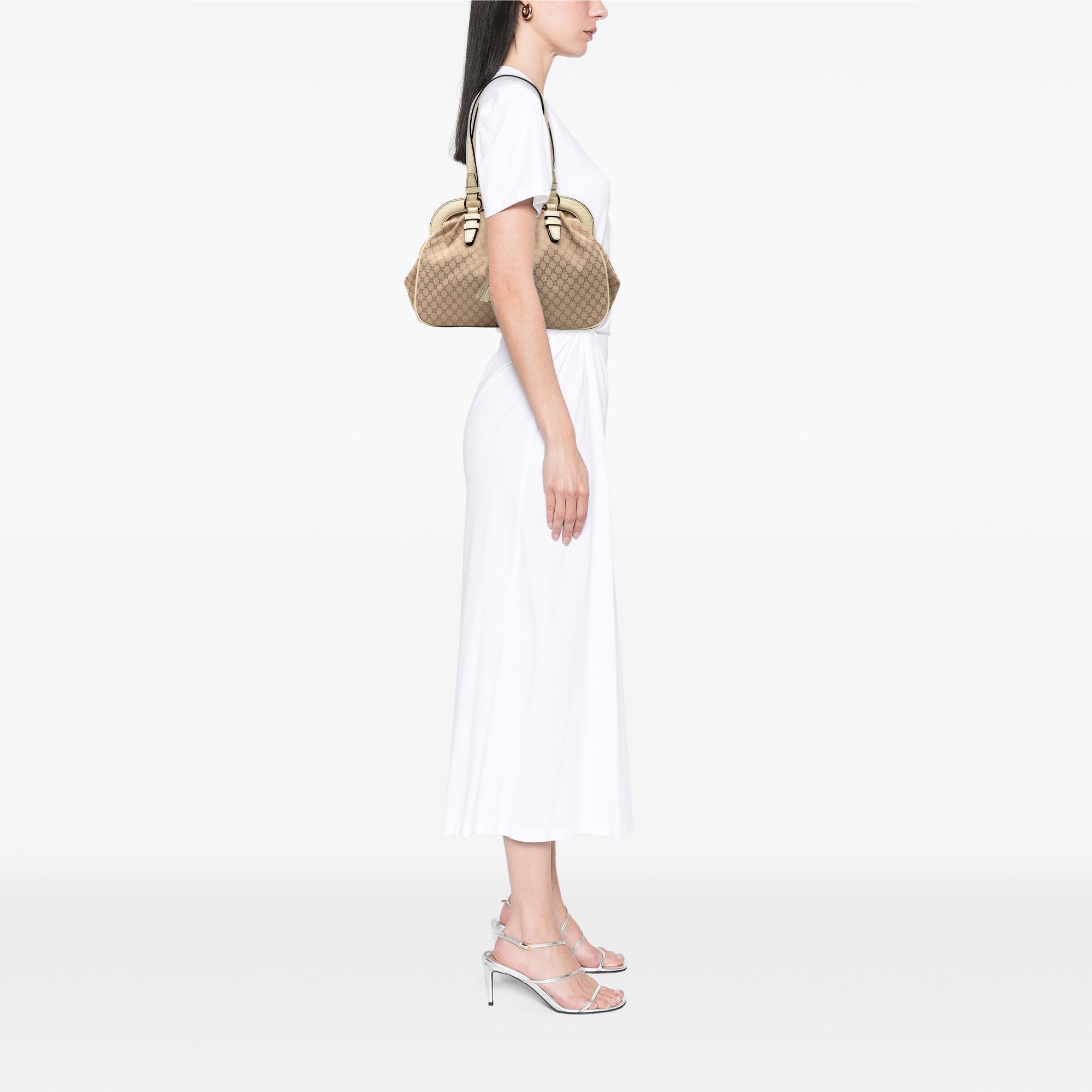 Celine Macadam Canvas Tassel Frame Satchel