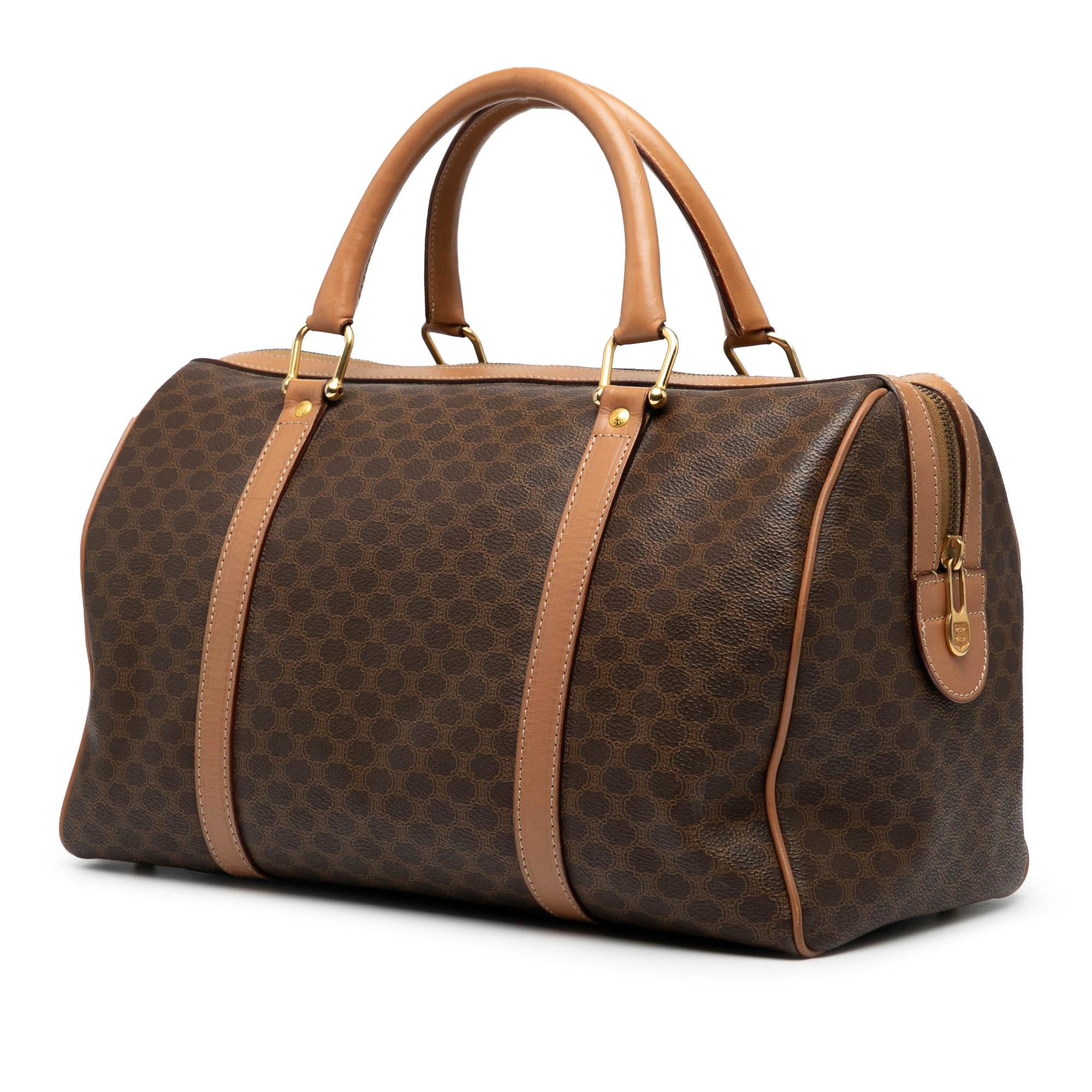 Celine Macadam Coated Canvas Boston Bag