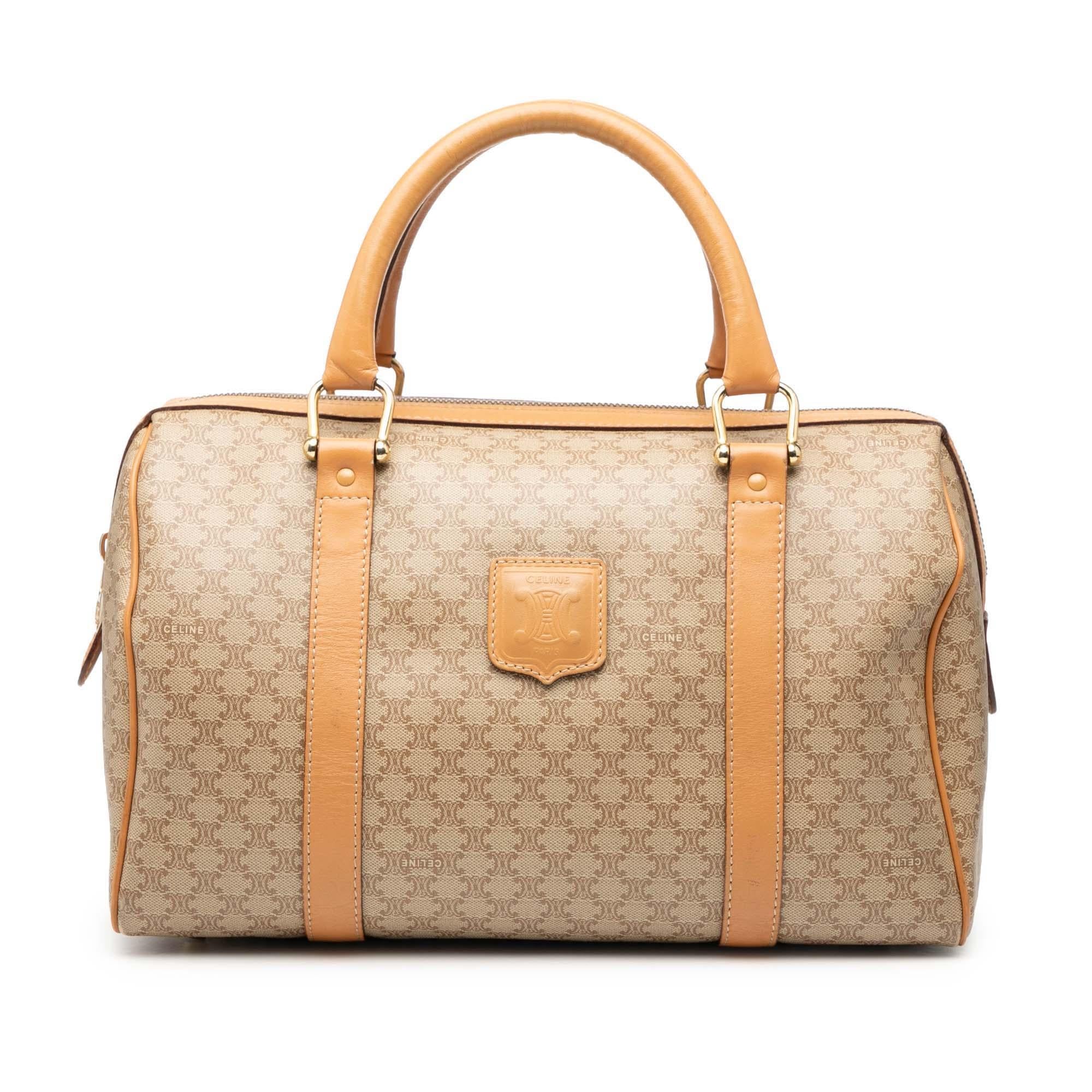 Celine Macadam Coated Canvas Boston Bag