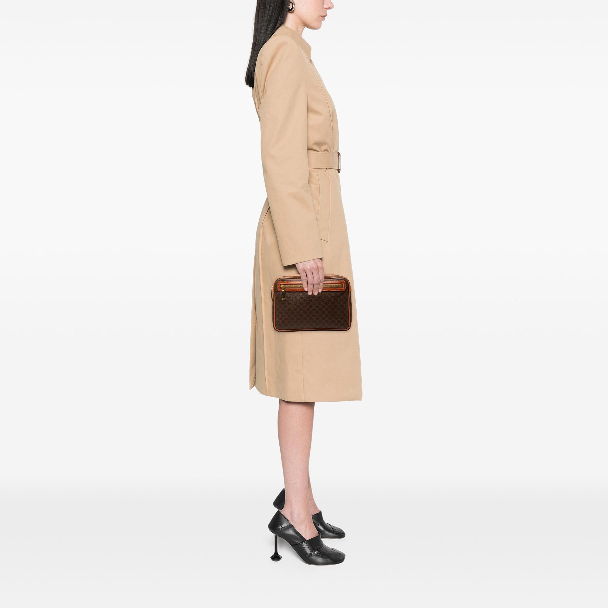 Celine Macadam Coated Canvas Clutch