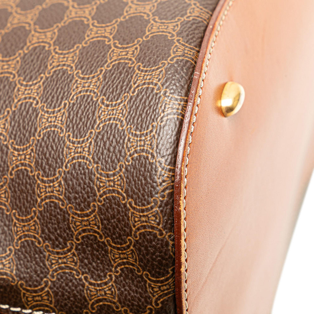Celine Macadam Coated Canvas Dome Satchel