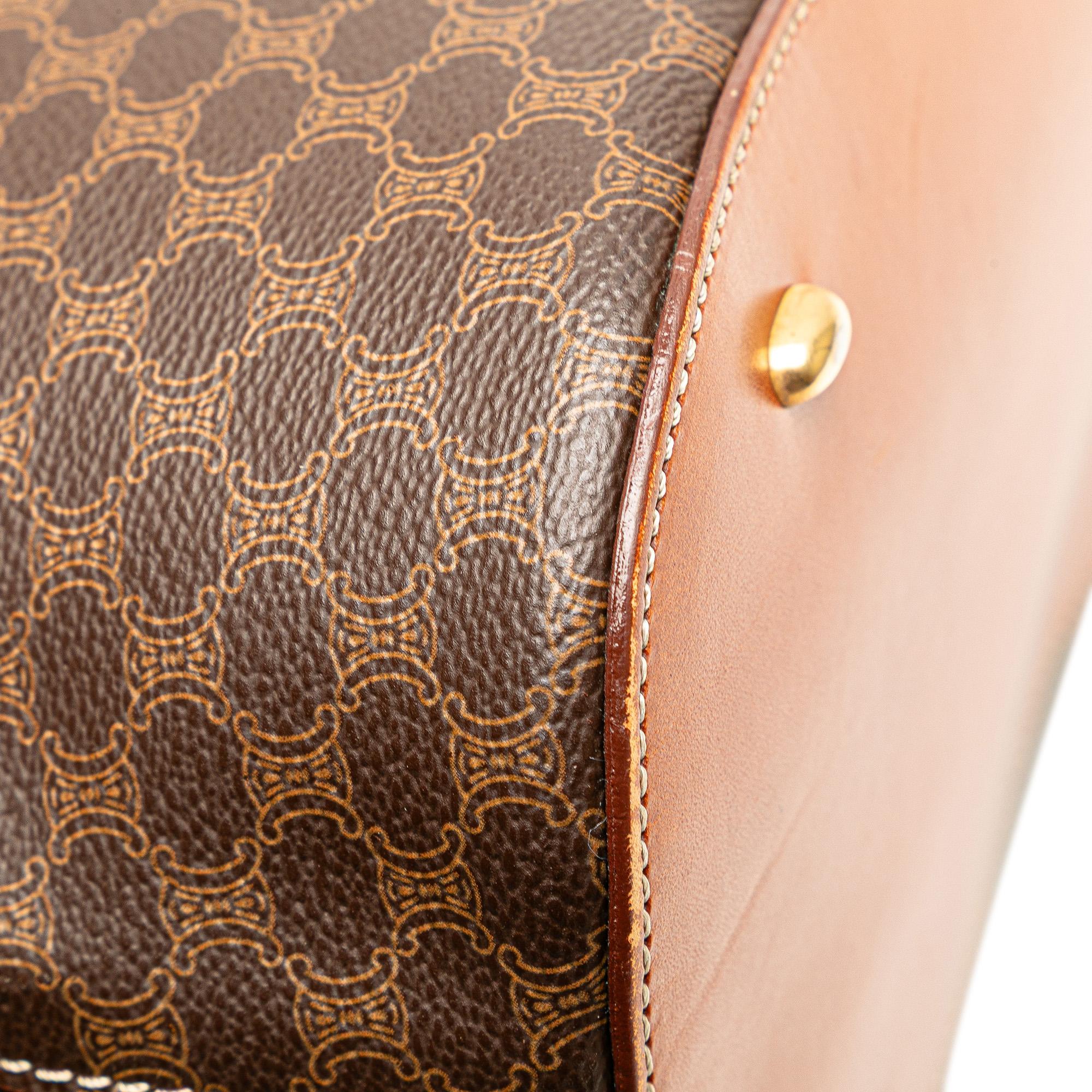 Celine Macadam Coated Canvas Dome Satchel