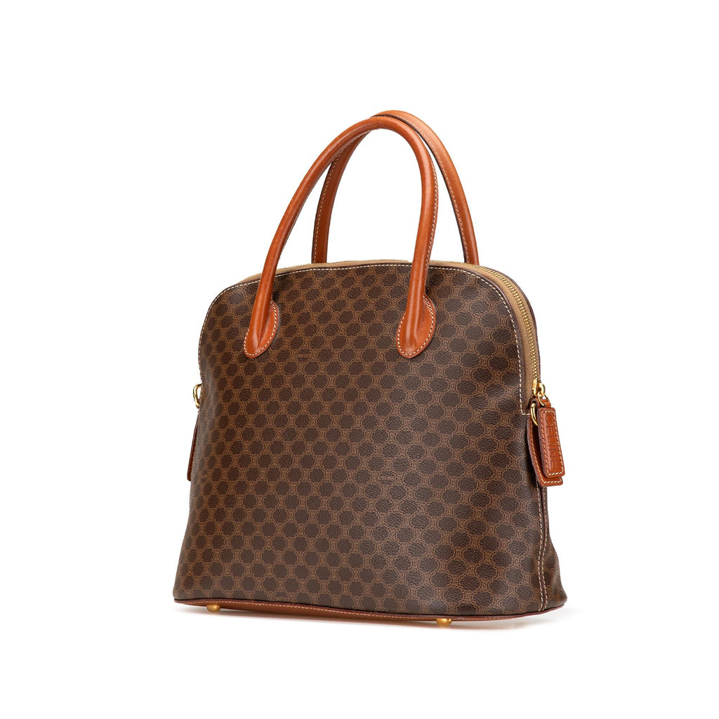 Celine Macadam Coated Canvas Dome Satchel