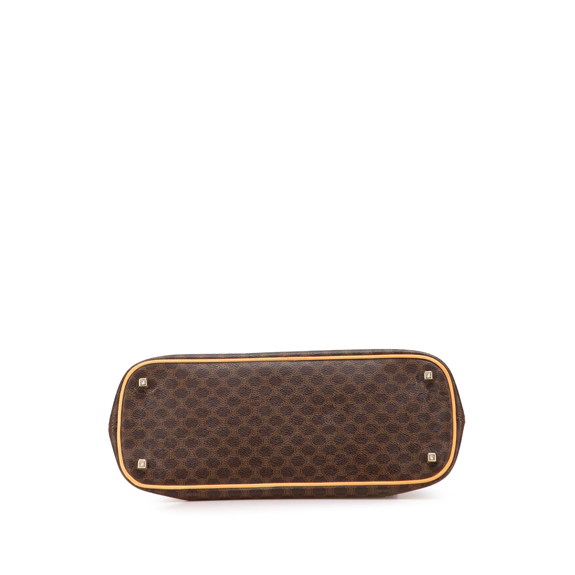 Celine Macadam Coated Canvas Dome Satchel