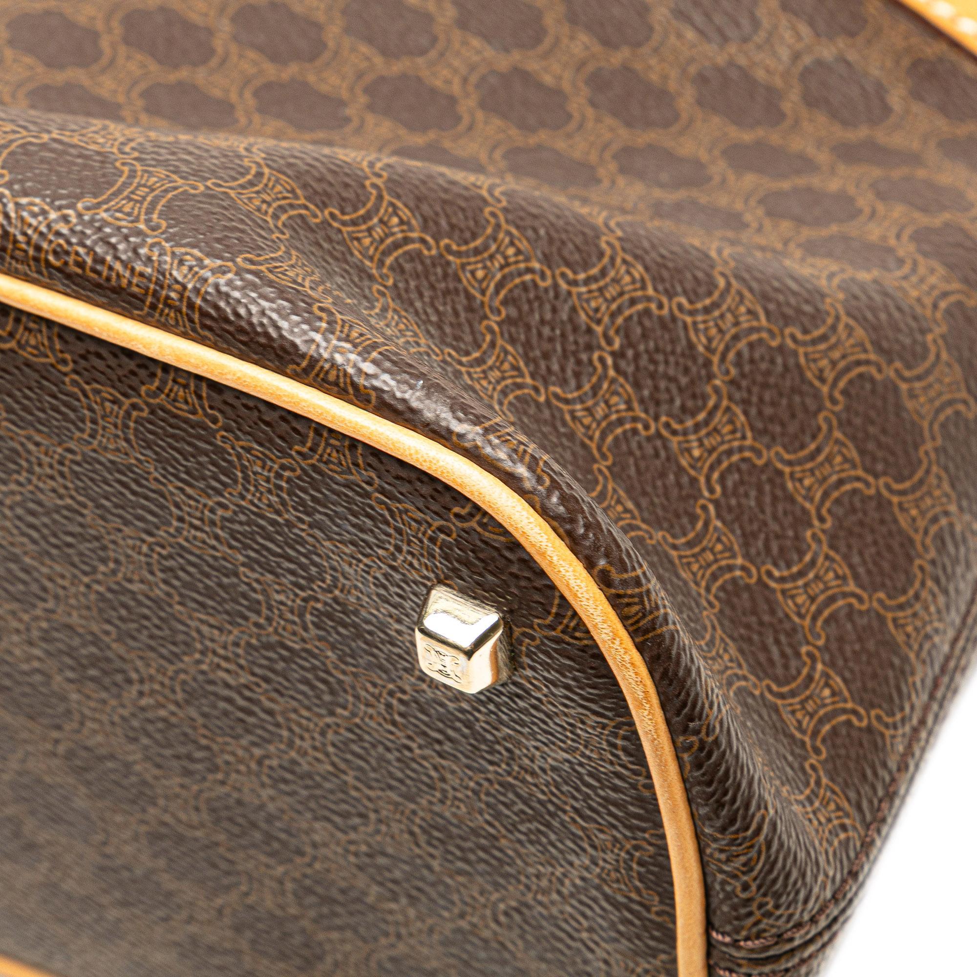 Celine Macadam Coated Canvas Dome Satchel