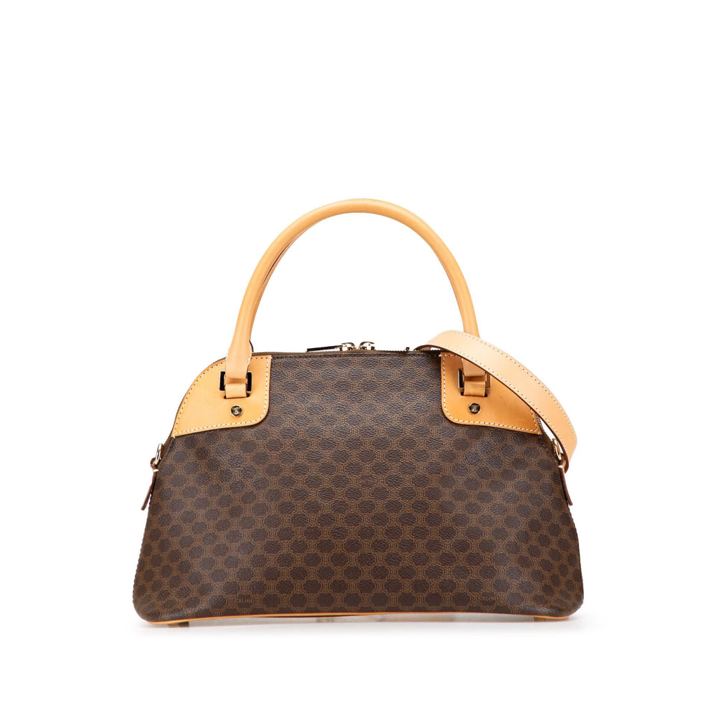 Celine Macadam Coated Canvas Dome Satchel