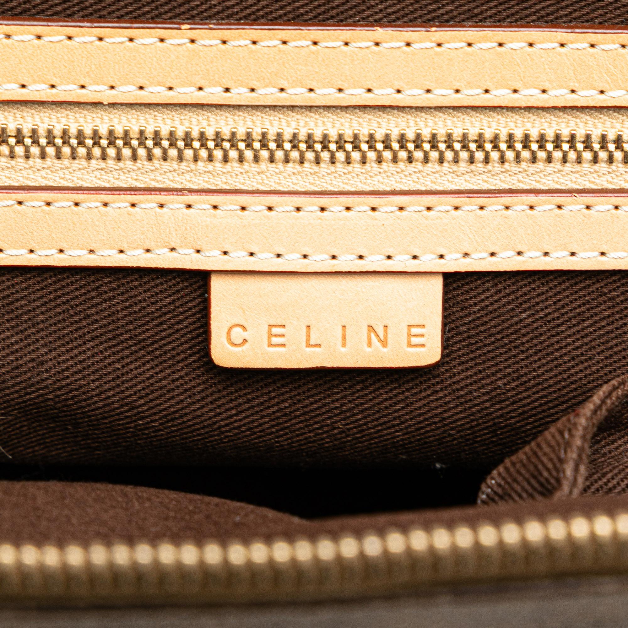 Celine Macadam Coated Canvas Dome Satchel