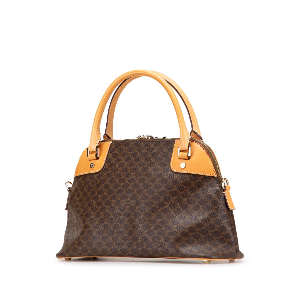 Celine Macadam Coated Canvas Dome Satchel