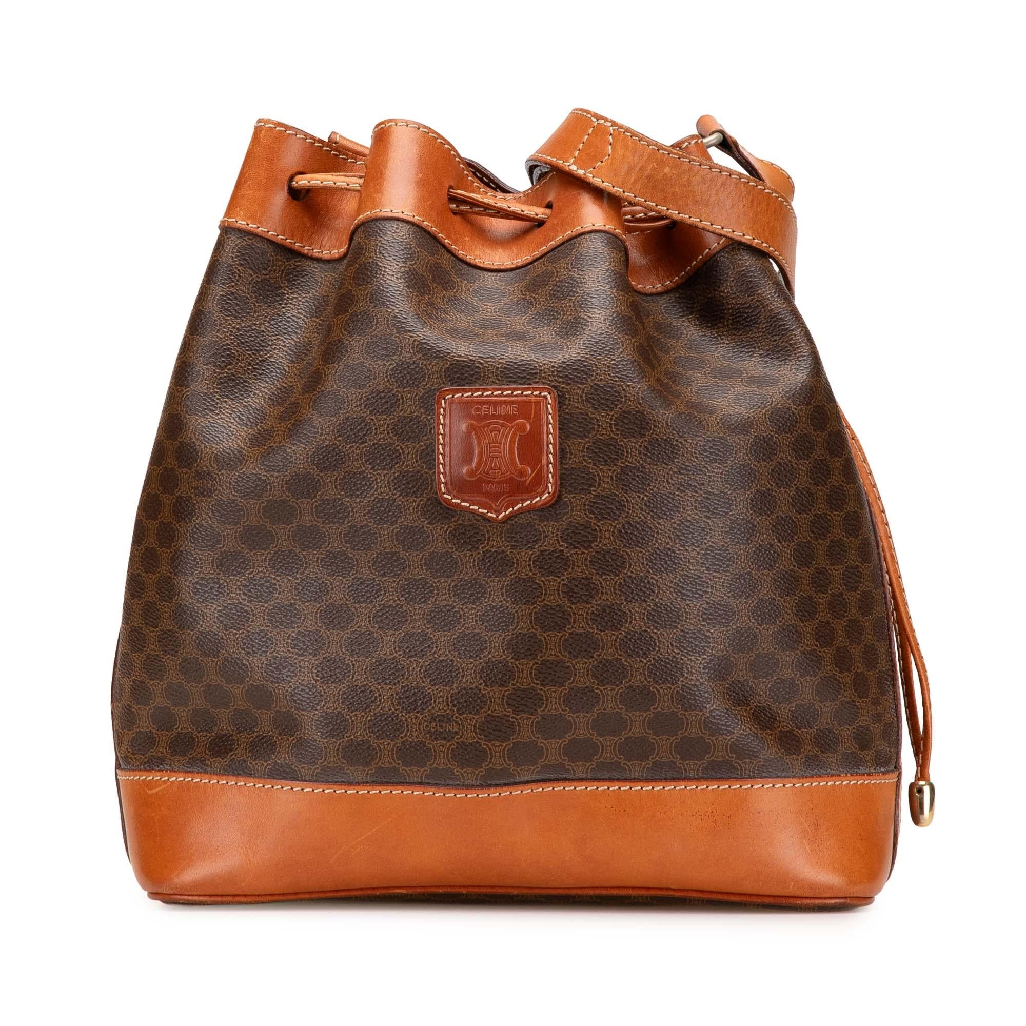 Celine Macadam Coated Canvas Drawstring Bucket Bag