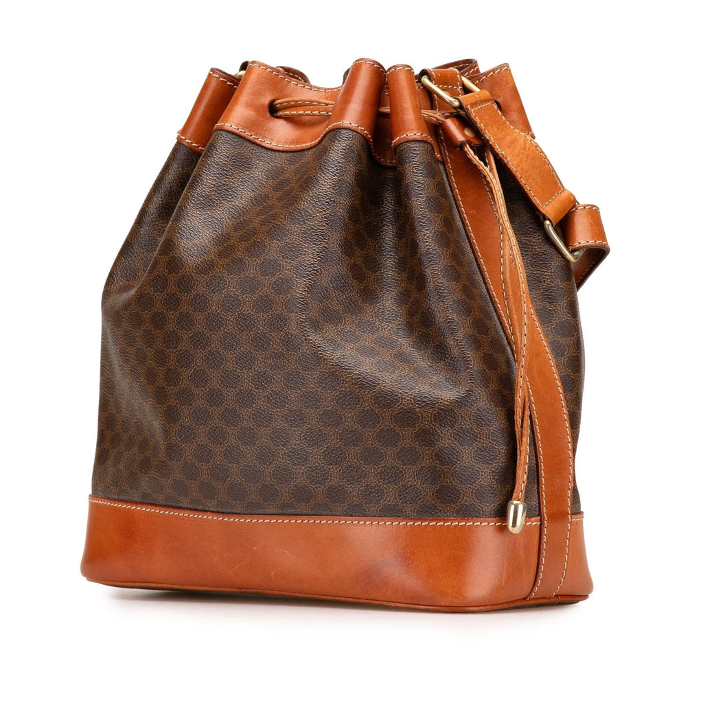 Celine Macadam Coated Canvas Drawstring Bucket Bag