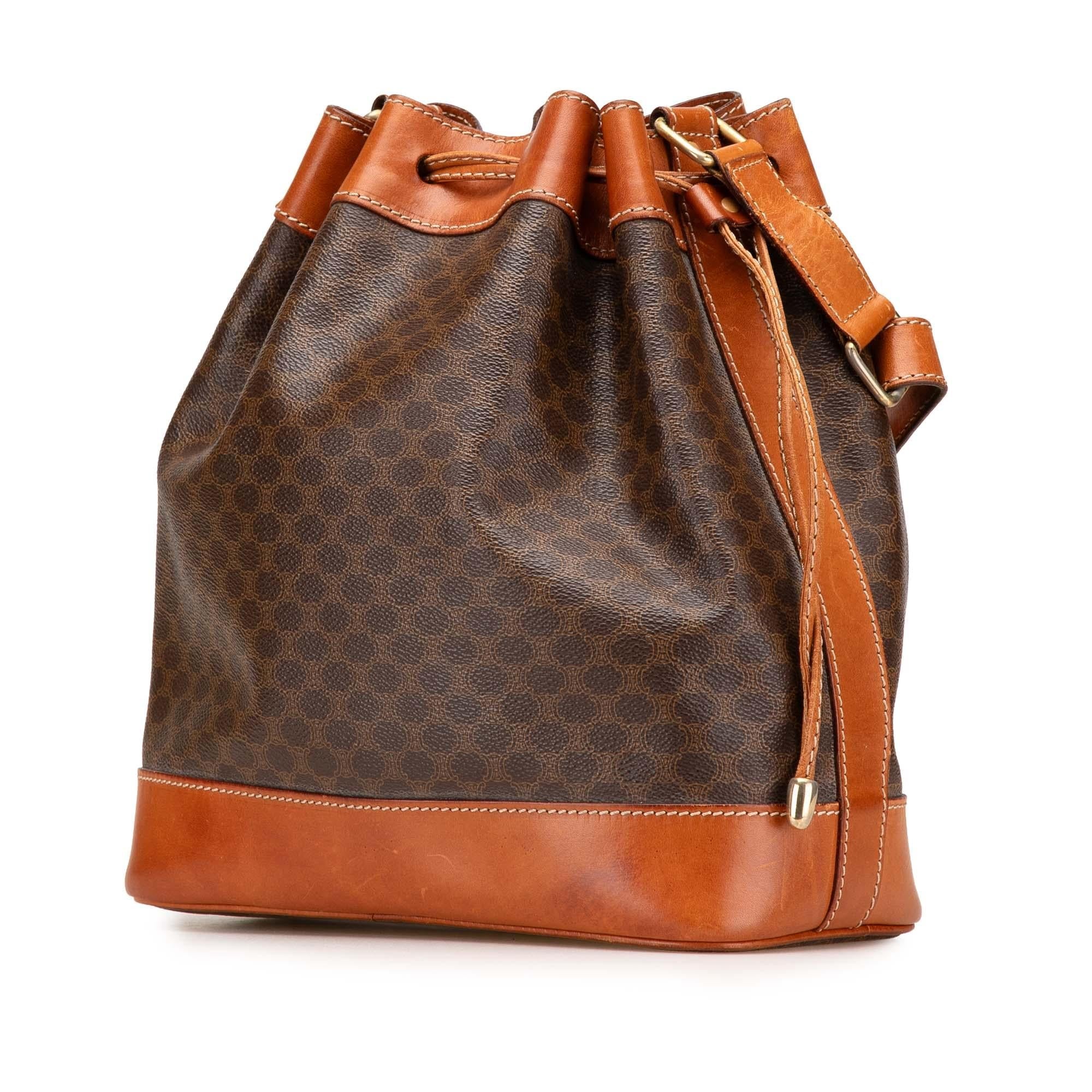 Celine Macadam Coated Canvas Drawstring Bucket Bag