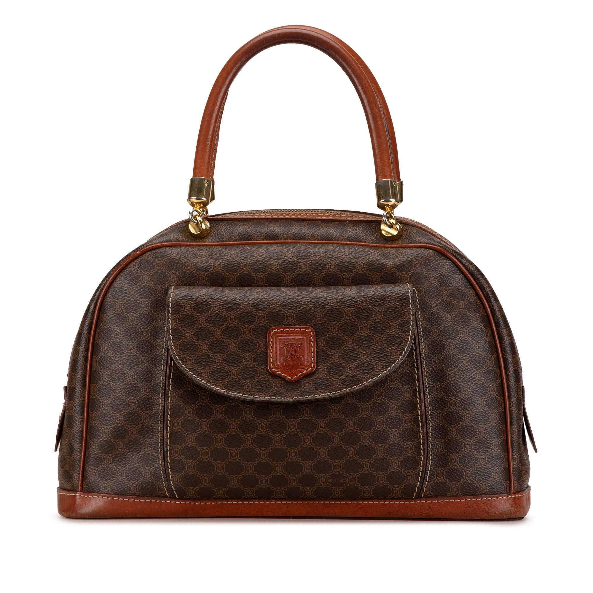 Celine Macadam Coated Canvas Handbag