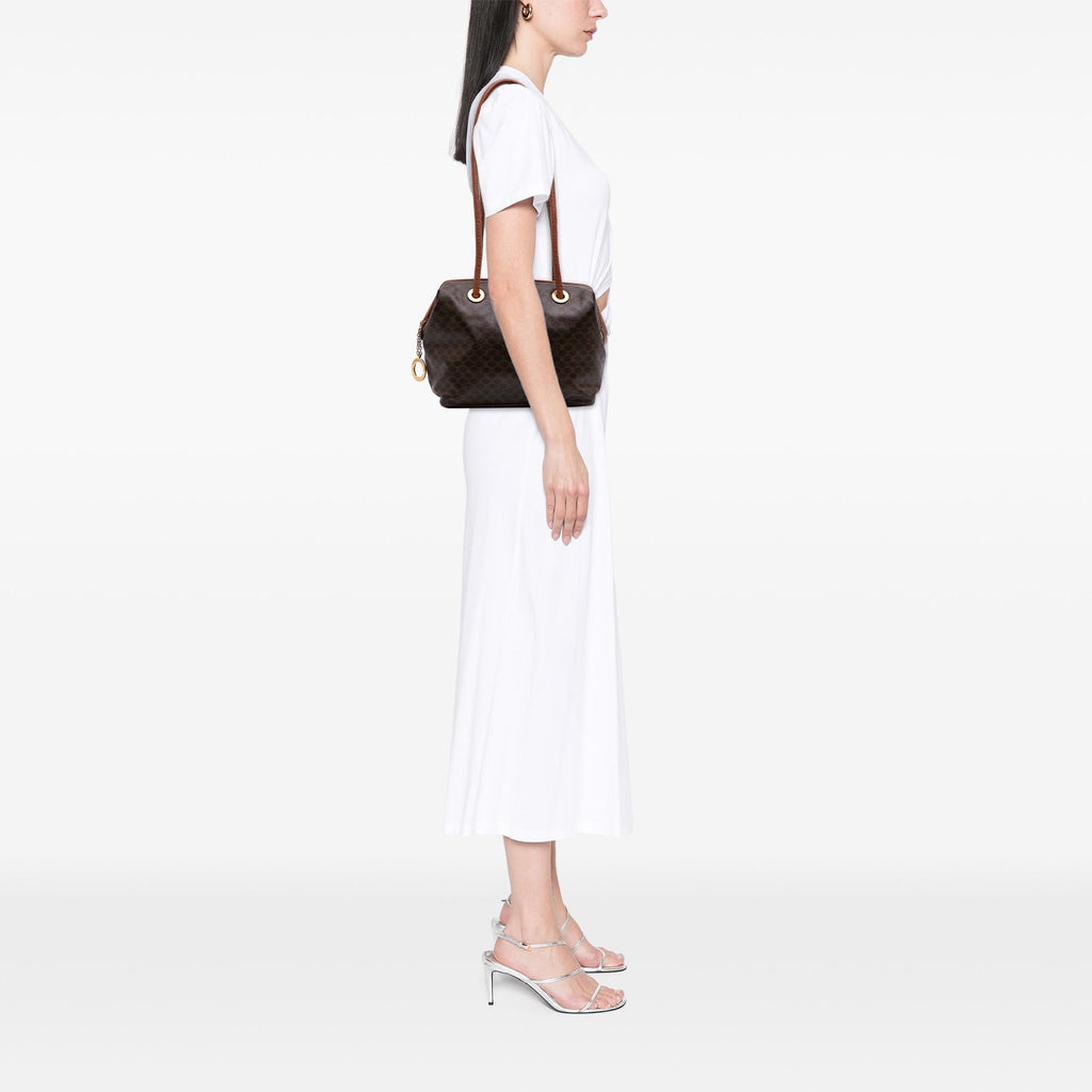 Celine Macadam Coated Canvas Shoulder Bag