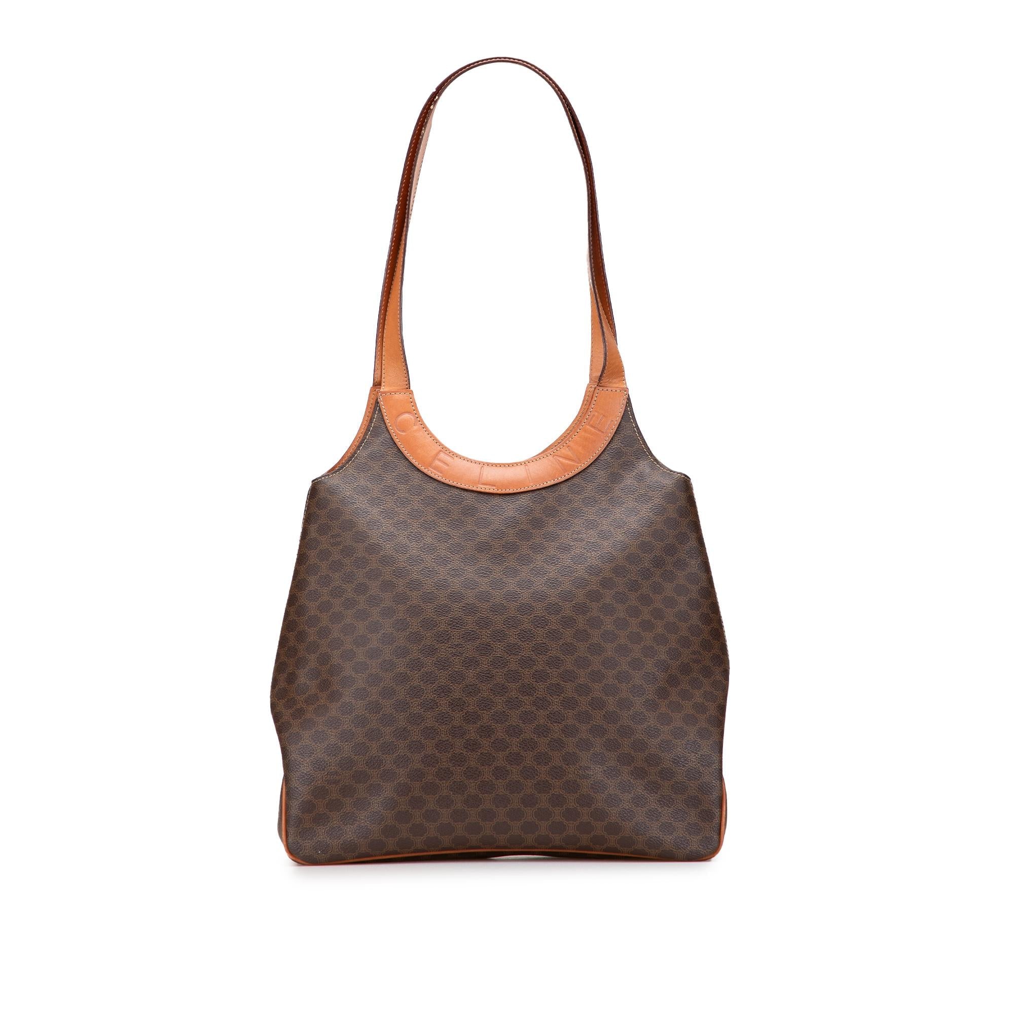 Celine Macadam Coated Canvas Shoulder Bag
