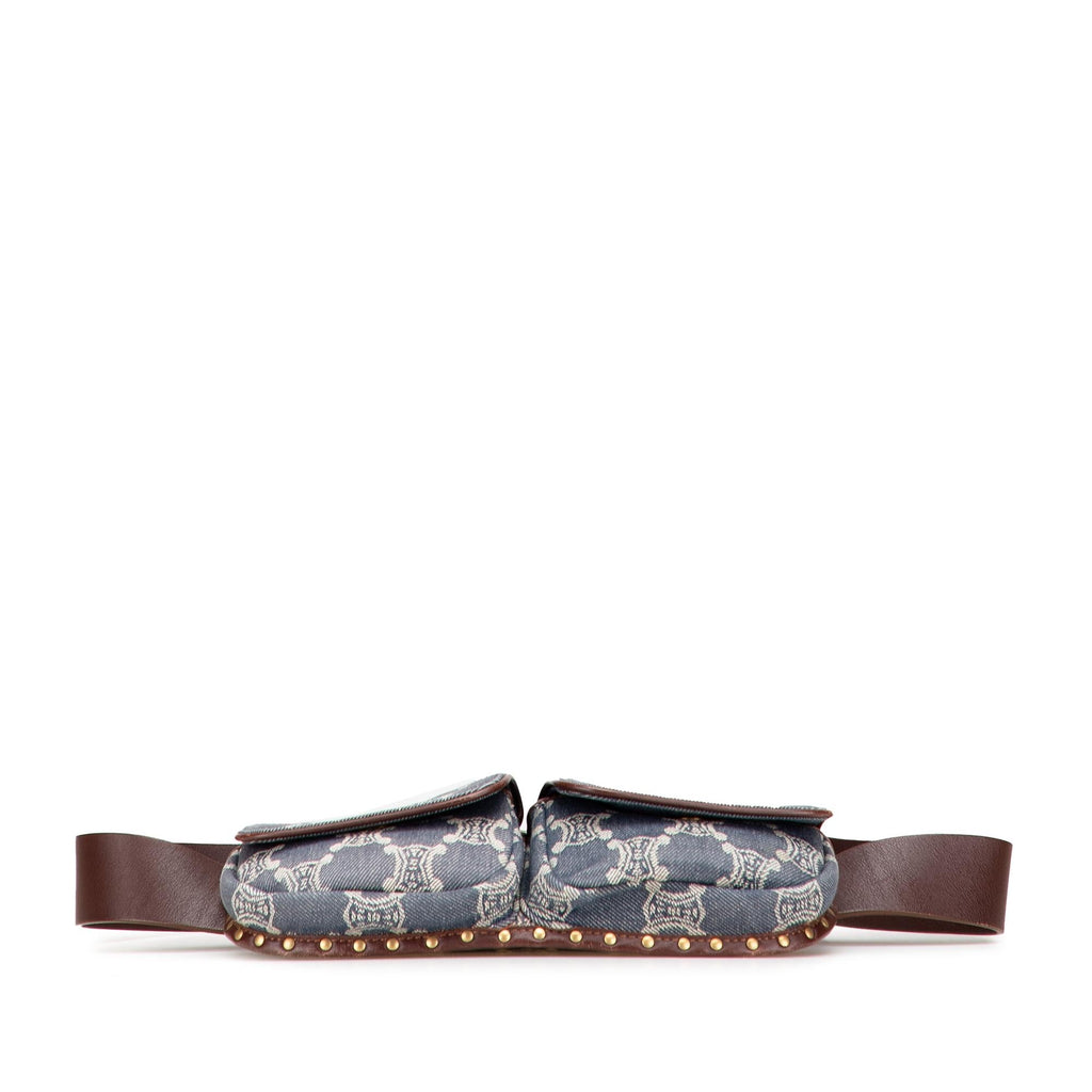 Celine Macadam Denim Double Pocket Belt Bag