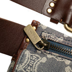 Celine Macadam Denim Double Pocket Belt Bag