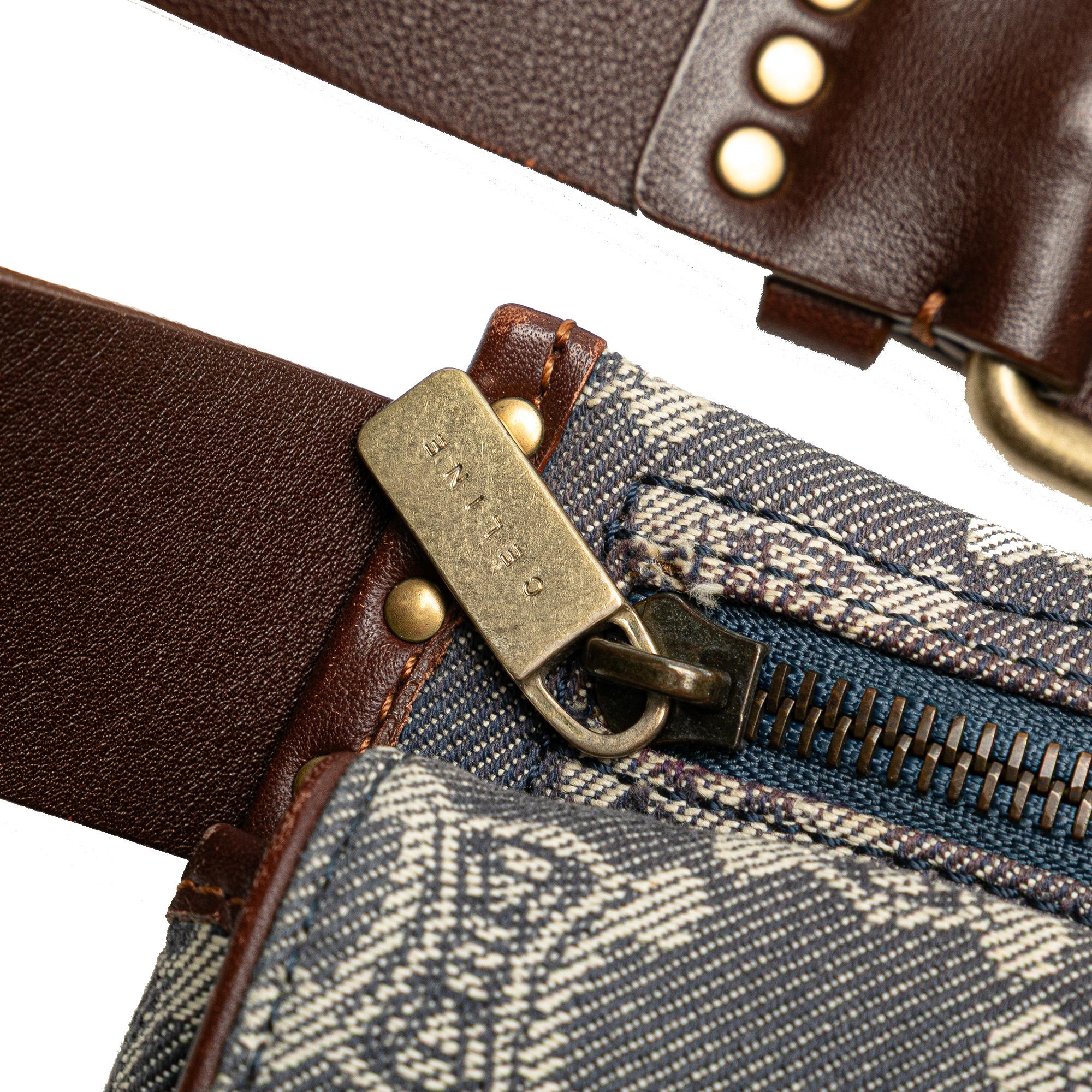 Celine Macadam Denim Double Pocket Belt Bag