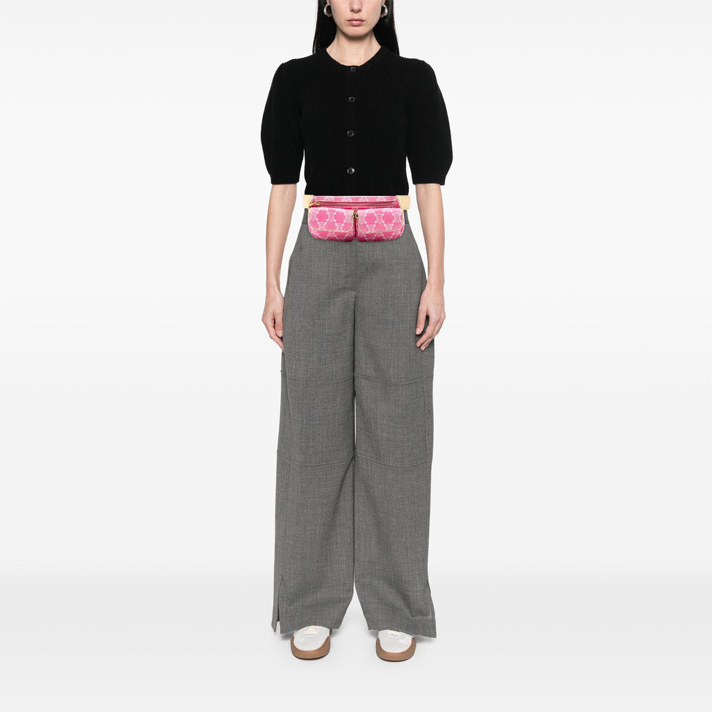 Celine Macadam Denim Double Pocket Belt Bag