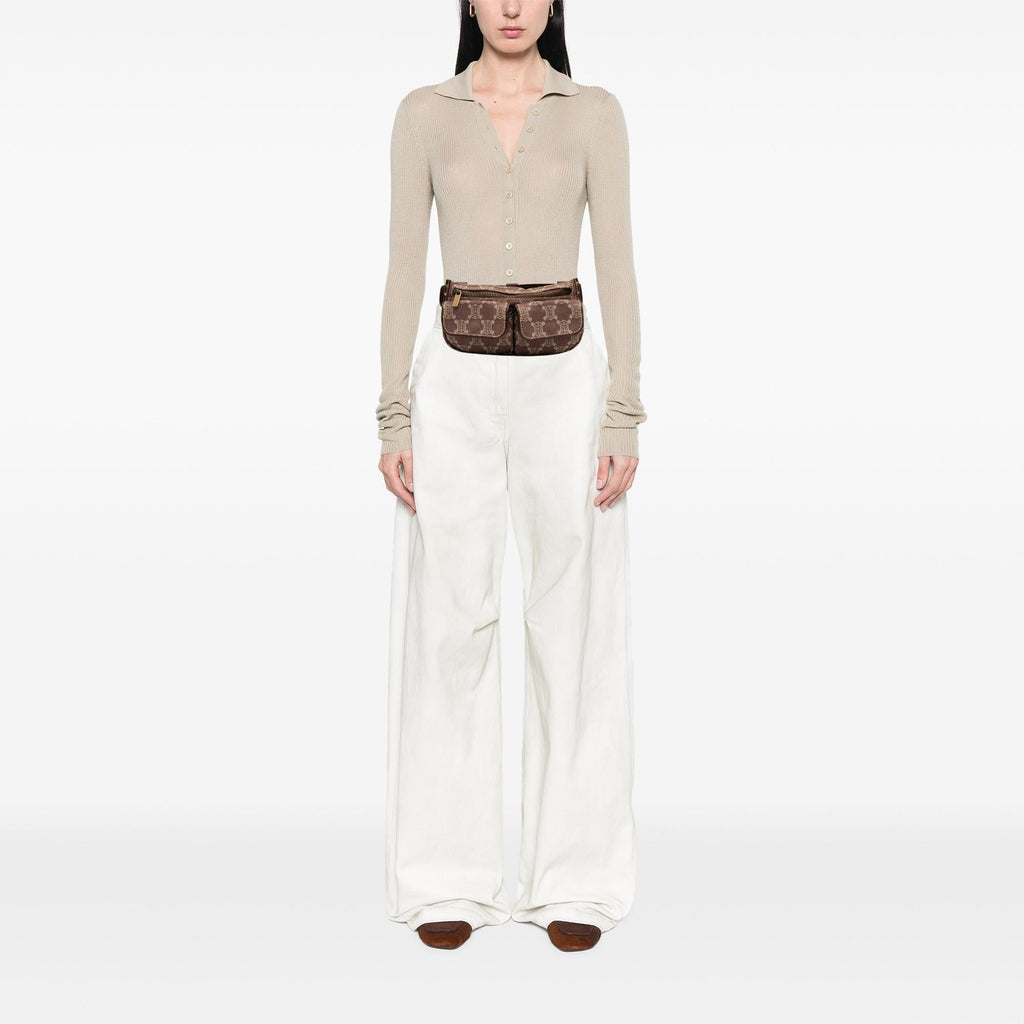 Celine Macadam Denim Double Pocket Belt Bag