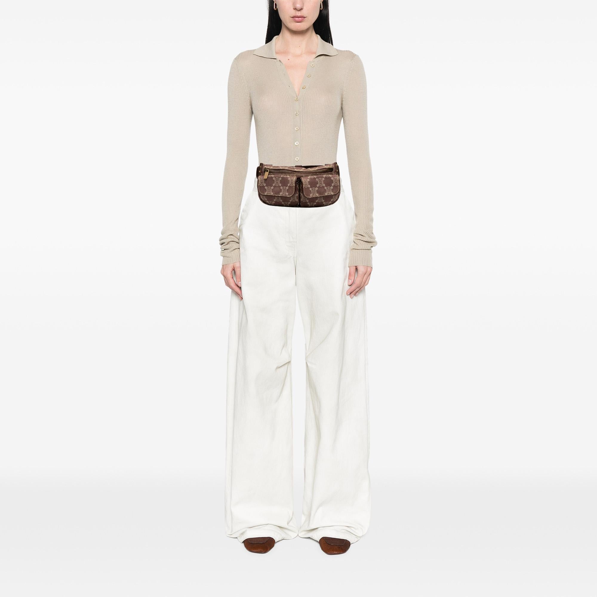 Celine Macadam Denim Double Pocket Belt Bag
