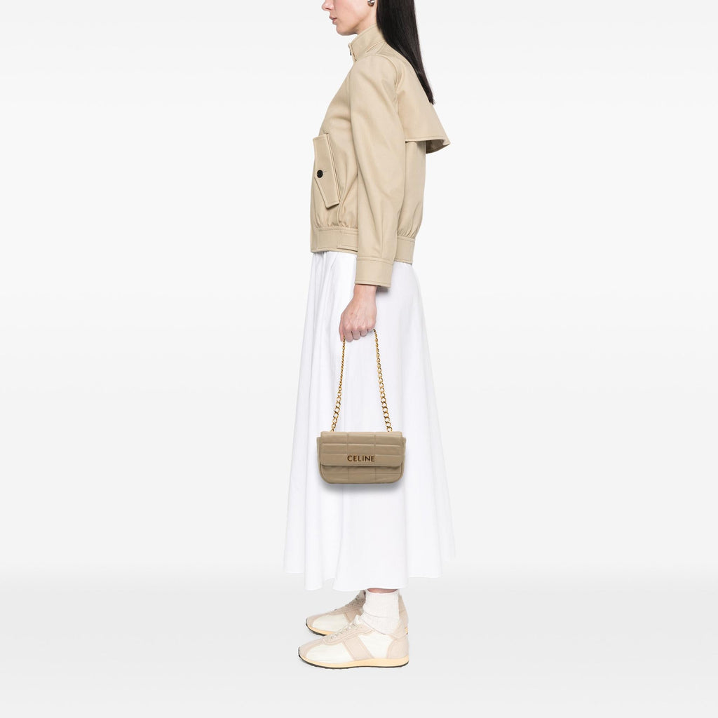 Celine Matelasse Goatskin Monochrome Chain Shoulder Bag