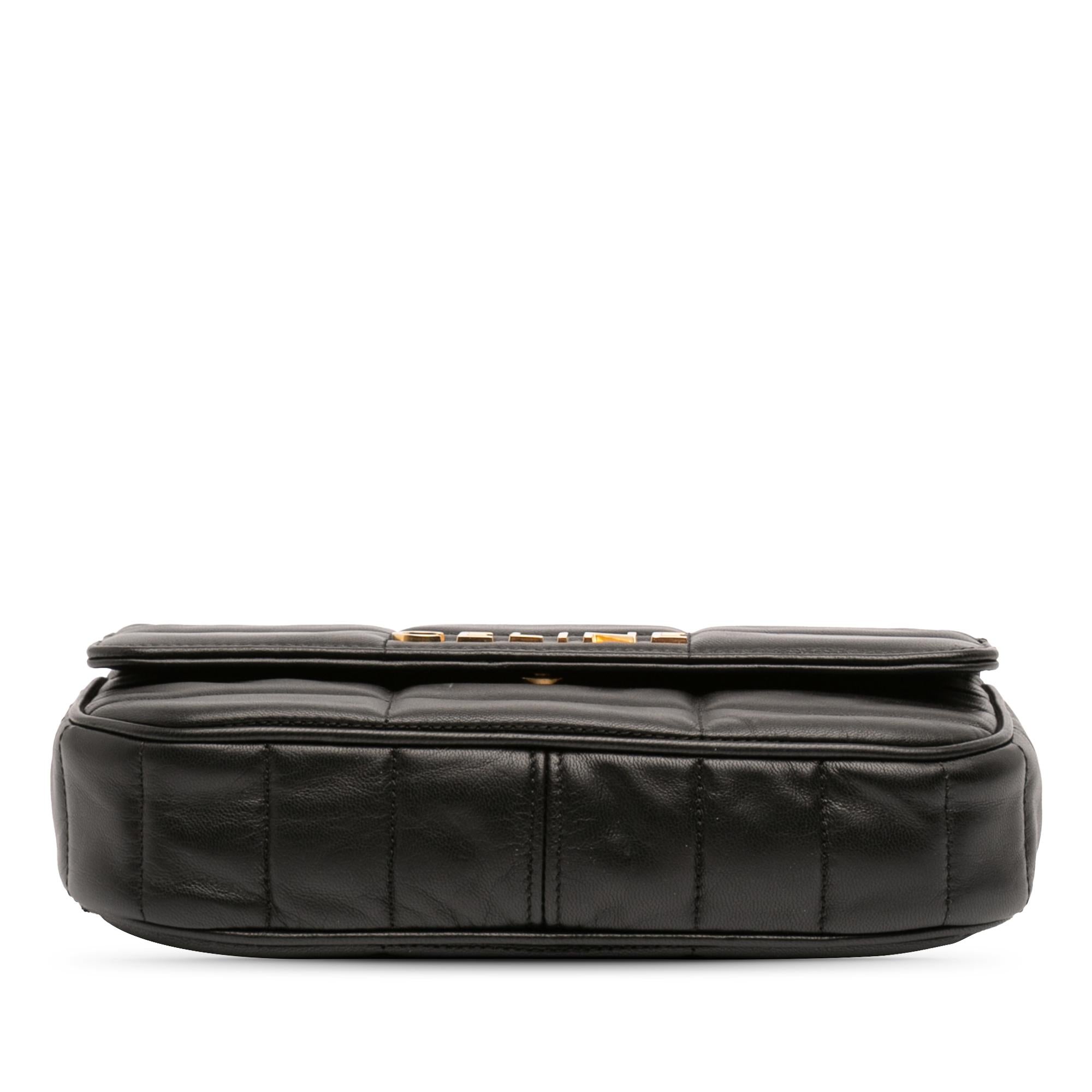 Celine Matelasse Goatskin Monochrome Chain Shoulder Bag