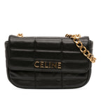 Celine Matelasse Goatskin Monochrome Chain Shoulder Bag