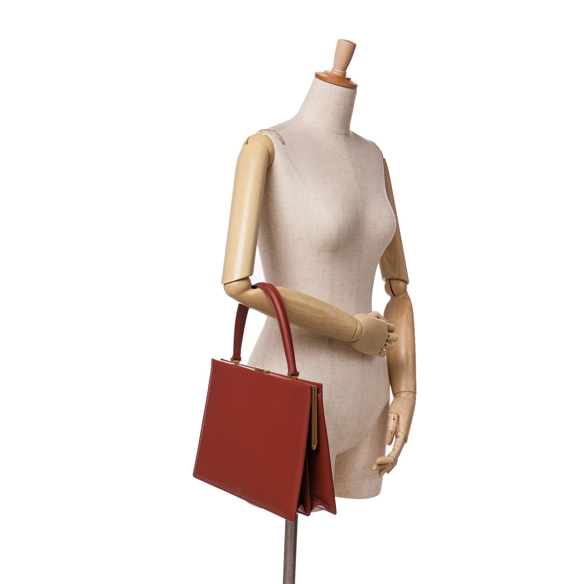 Celine Medium Calfskin Clasp Handbag