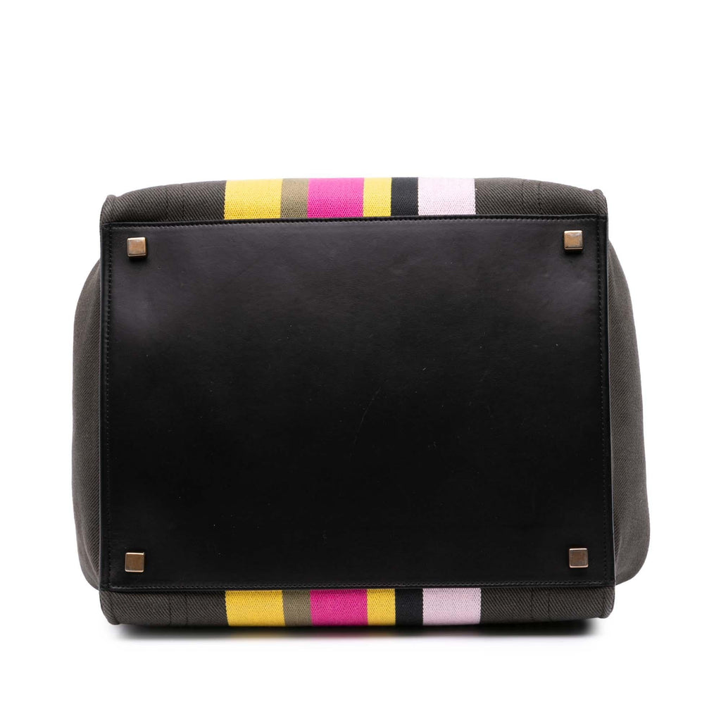 Celine Medium Canvas Striped Phantom Luggage Tote