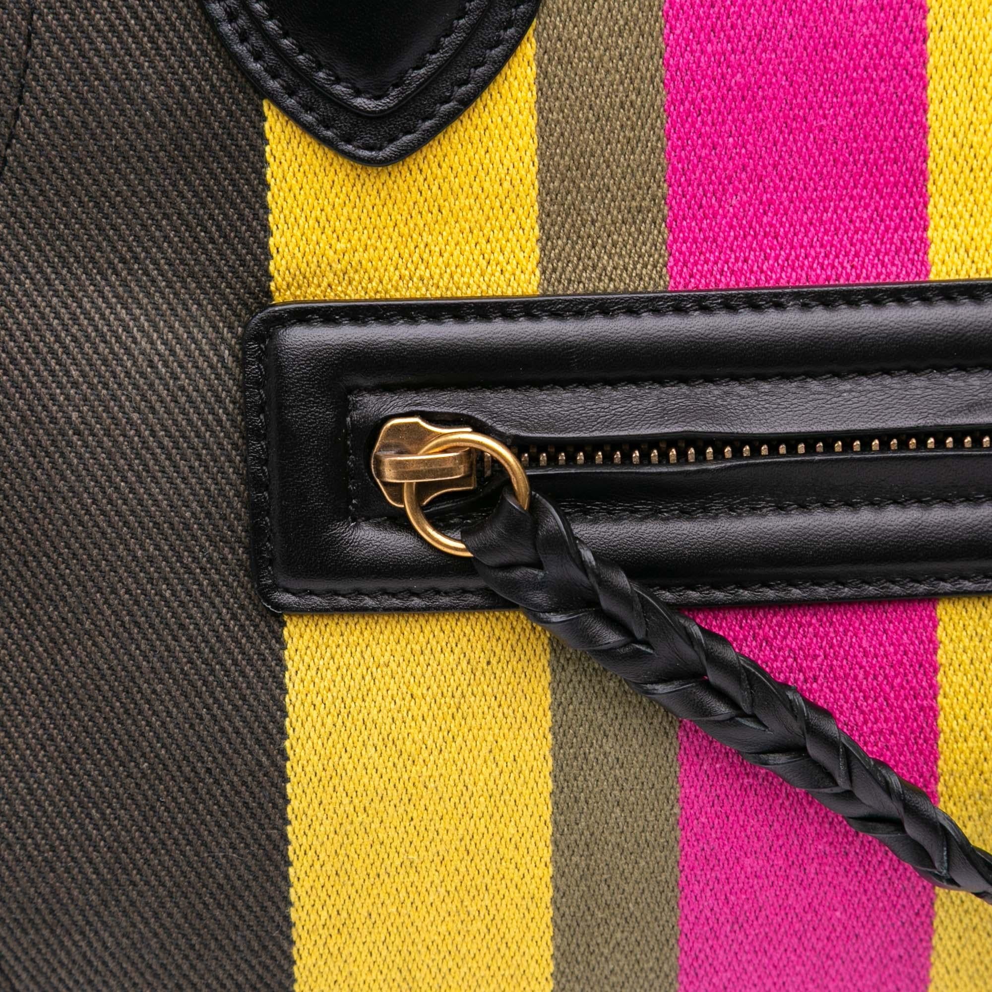 Celine Medium Canvas Striped Phantom Luggage Tote