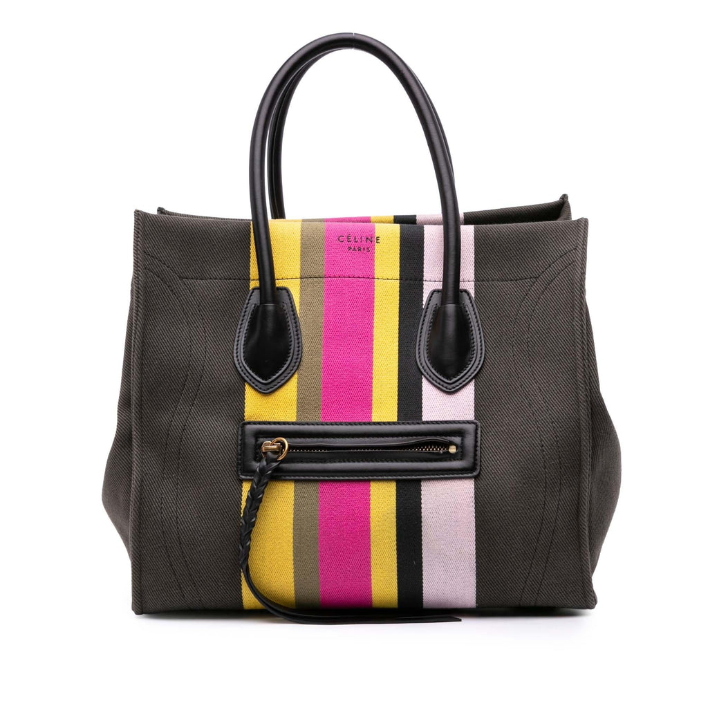 Celine Medium Canvas Striped Phantom Luggage Tote