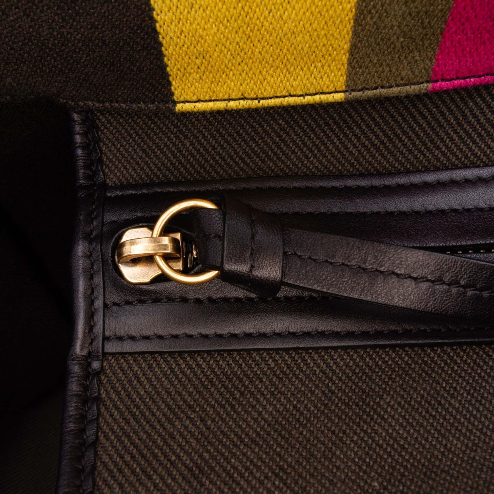 Celine Medium Canvas Striped Phantom Luggage Tote